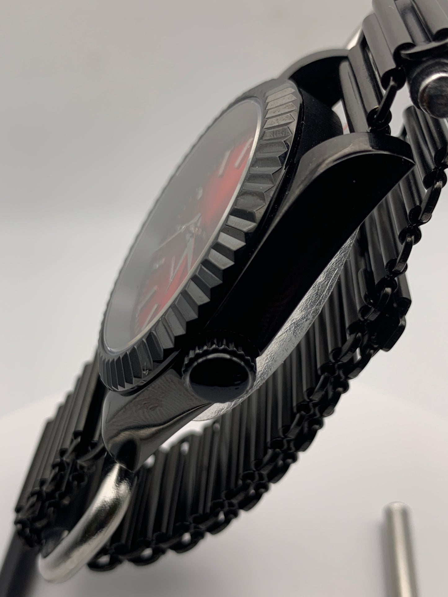 Red Shift. Client custom. 39mm PVD stainless steel case. Sapphire crystal. Seiko NH38.