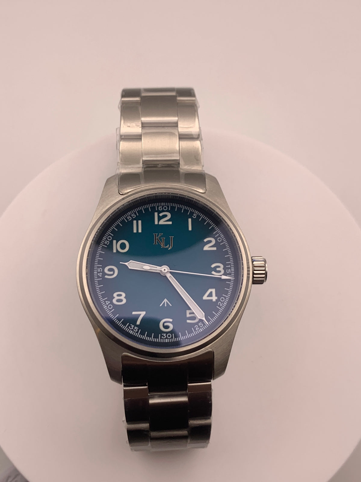 KLJ Custom - 39mm Brushed stainless steel. Sapphire crystal.  Seiko NH38.
