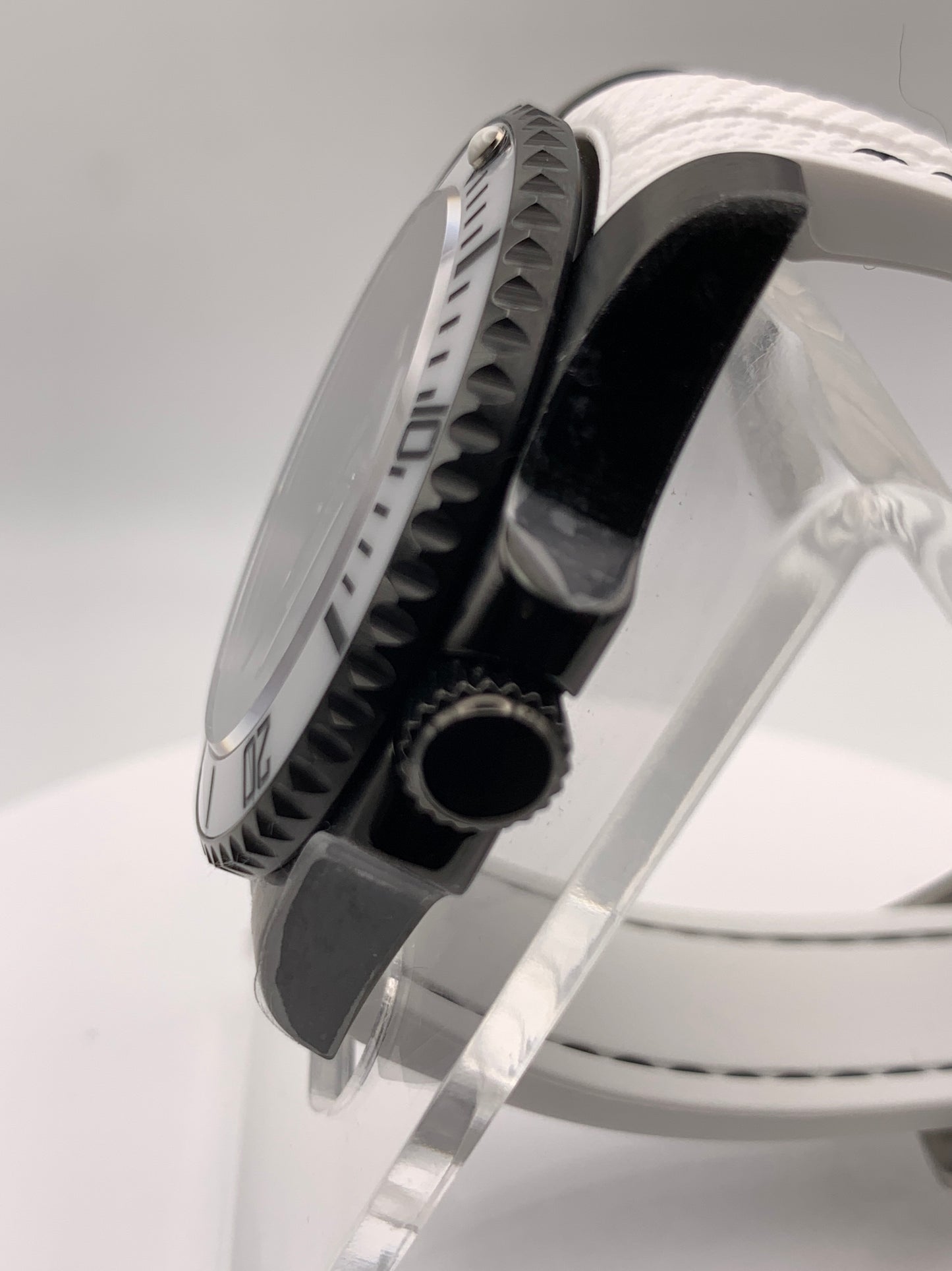 Pancake’s Dad’s Watch. 40mm PVD coated stainless steel. Sapphire crystal. Custom dial. Seiko NH38.