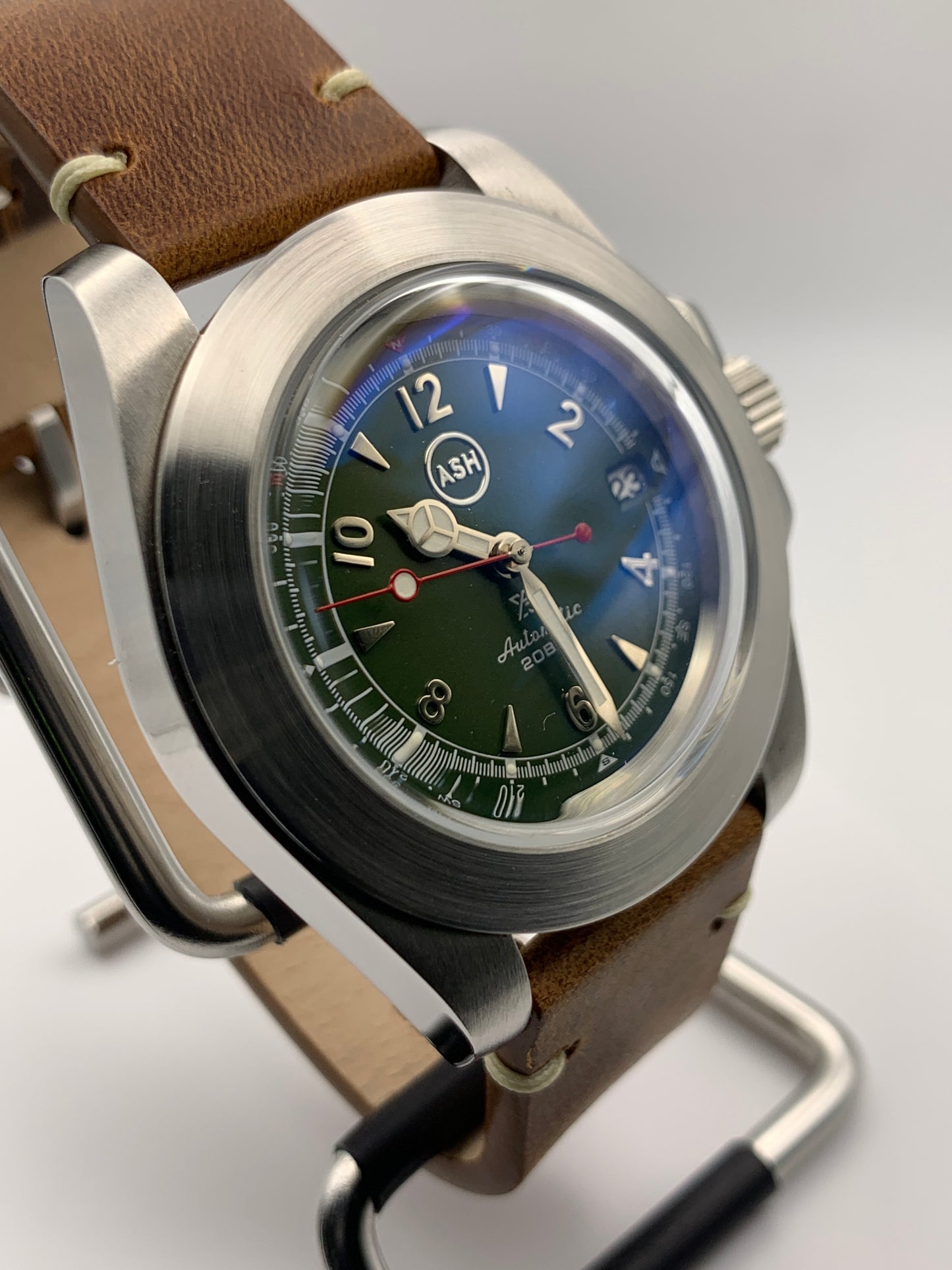 Skillset. Client custom. 40mm Brushed stainless steel case. Double dome mineral glass with AR. Seiko NH35.