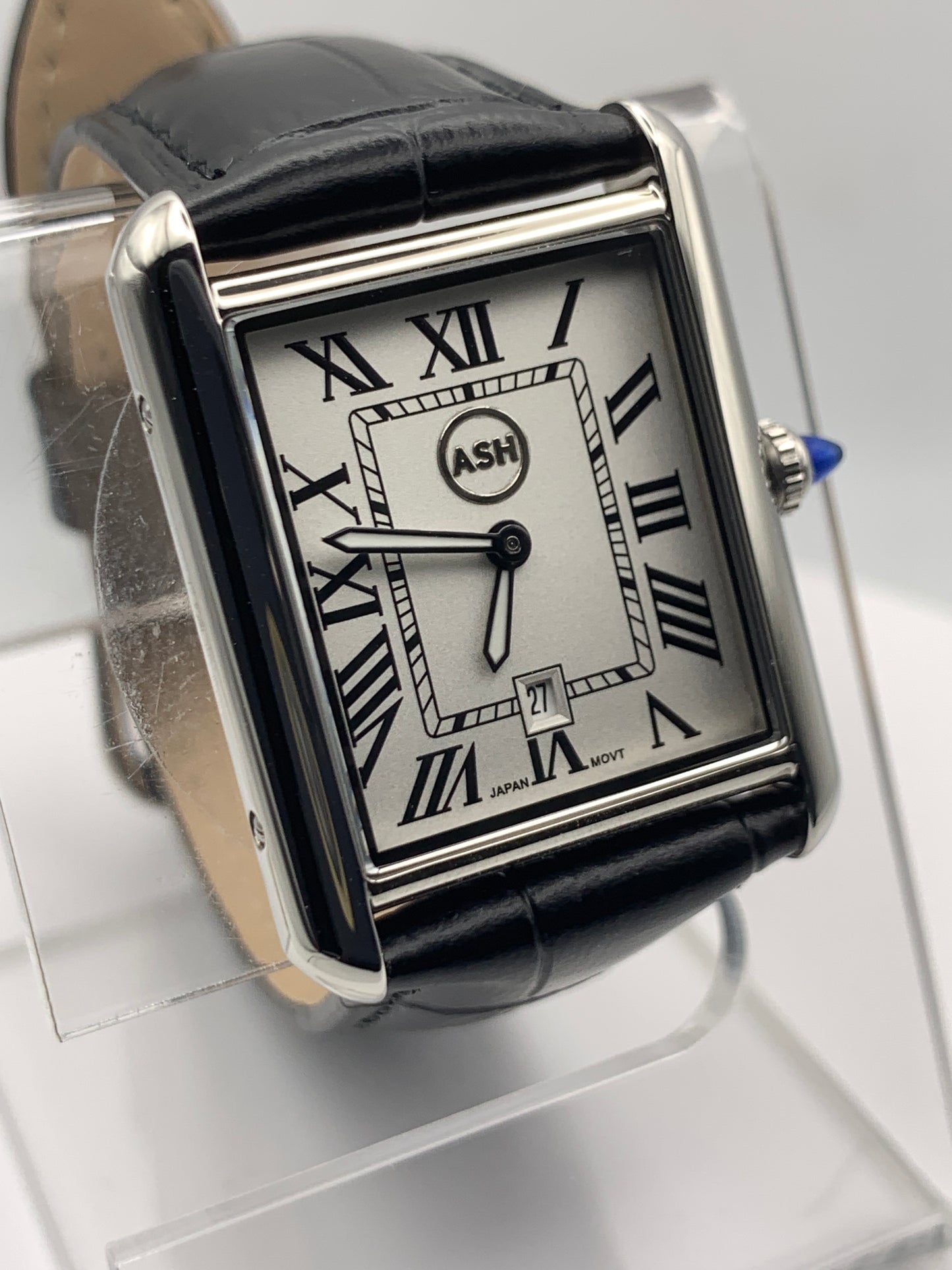 Well Rounded. 8.7mm thick. 26mm stainless steel case. 34mm lug to lug. Seiko VJ24 quartz movement.