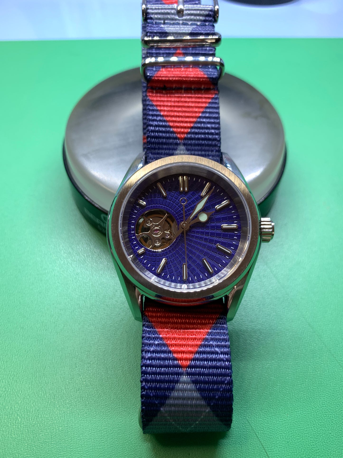 Blue Shift.  38mm Stainless steel. Sapphire crystal.  Seiko NH38.