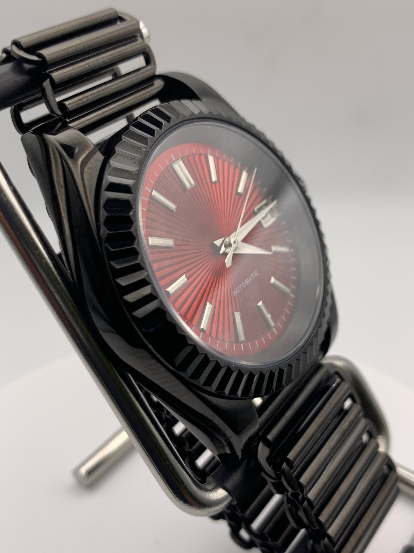 Red Shift. Client custom. 39mm PVD stainless steel case. Sapphire crystal. Seiko NH38.