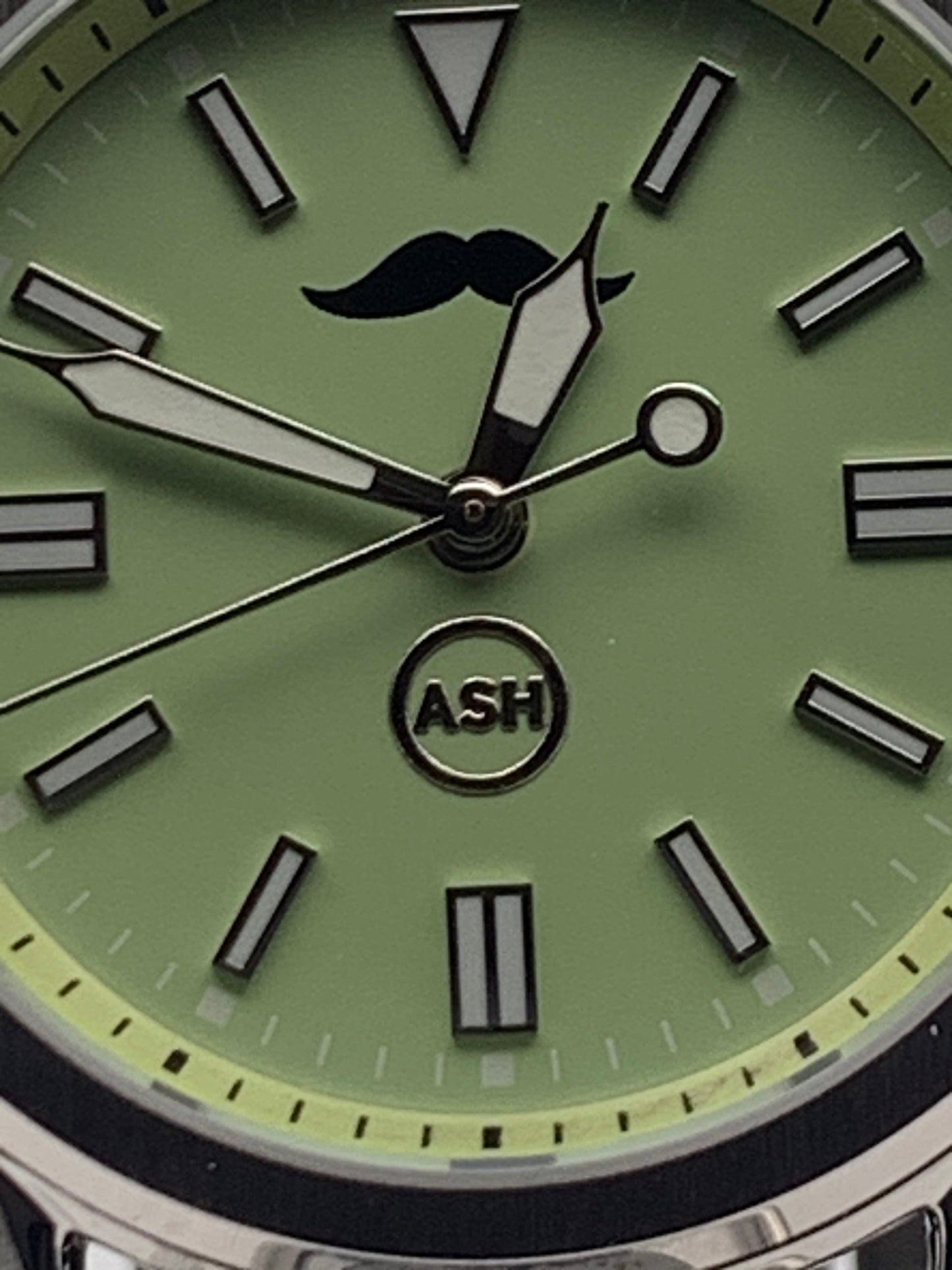 Mustachio. 38mm Stainless steel.  Sapphire crystal with AR. Seiko NH38.