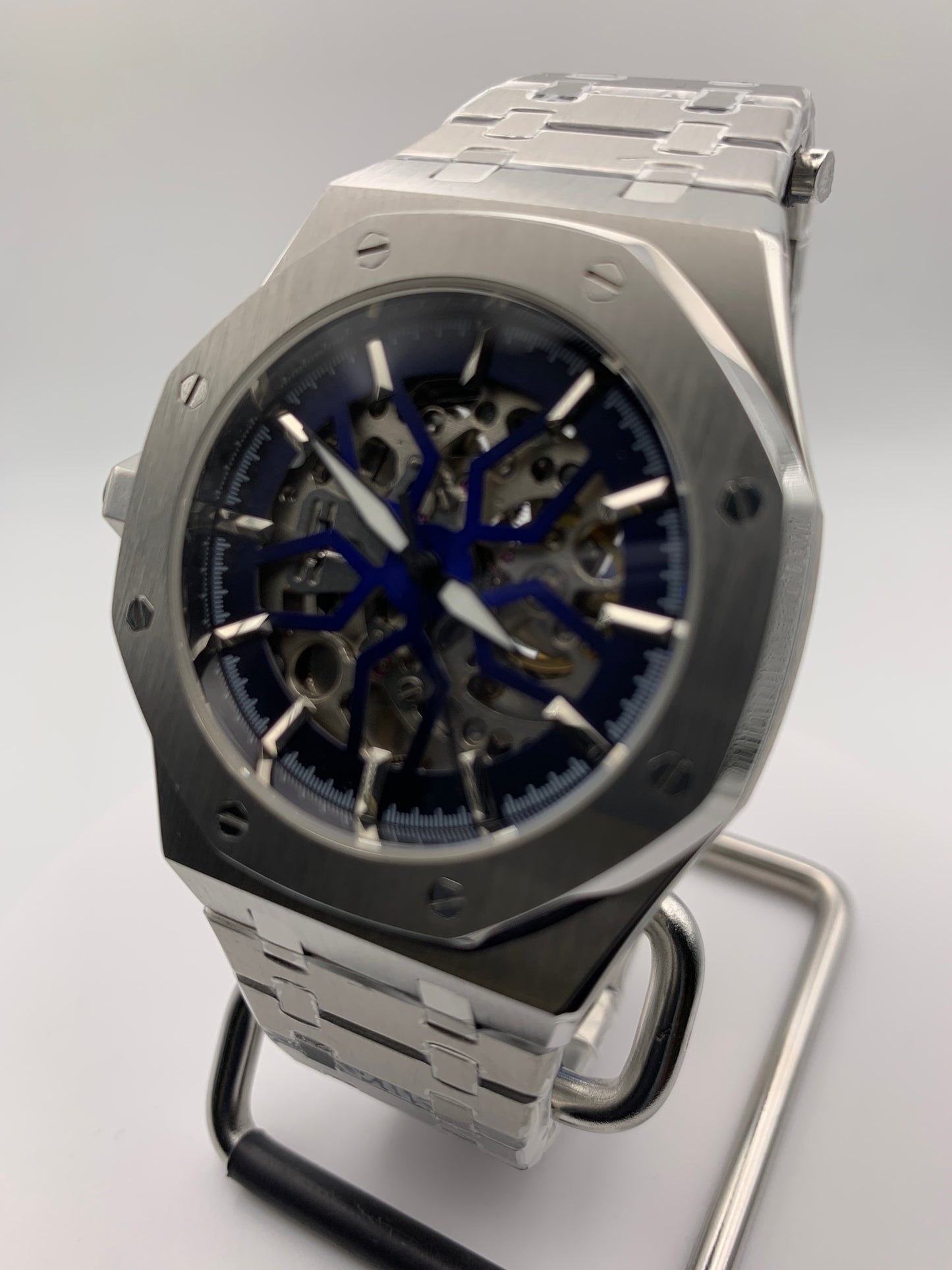 Acorn Lager. 41mm Stainless steel case. Skeleton dial. Seiko NH70 skeleton movement.