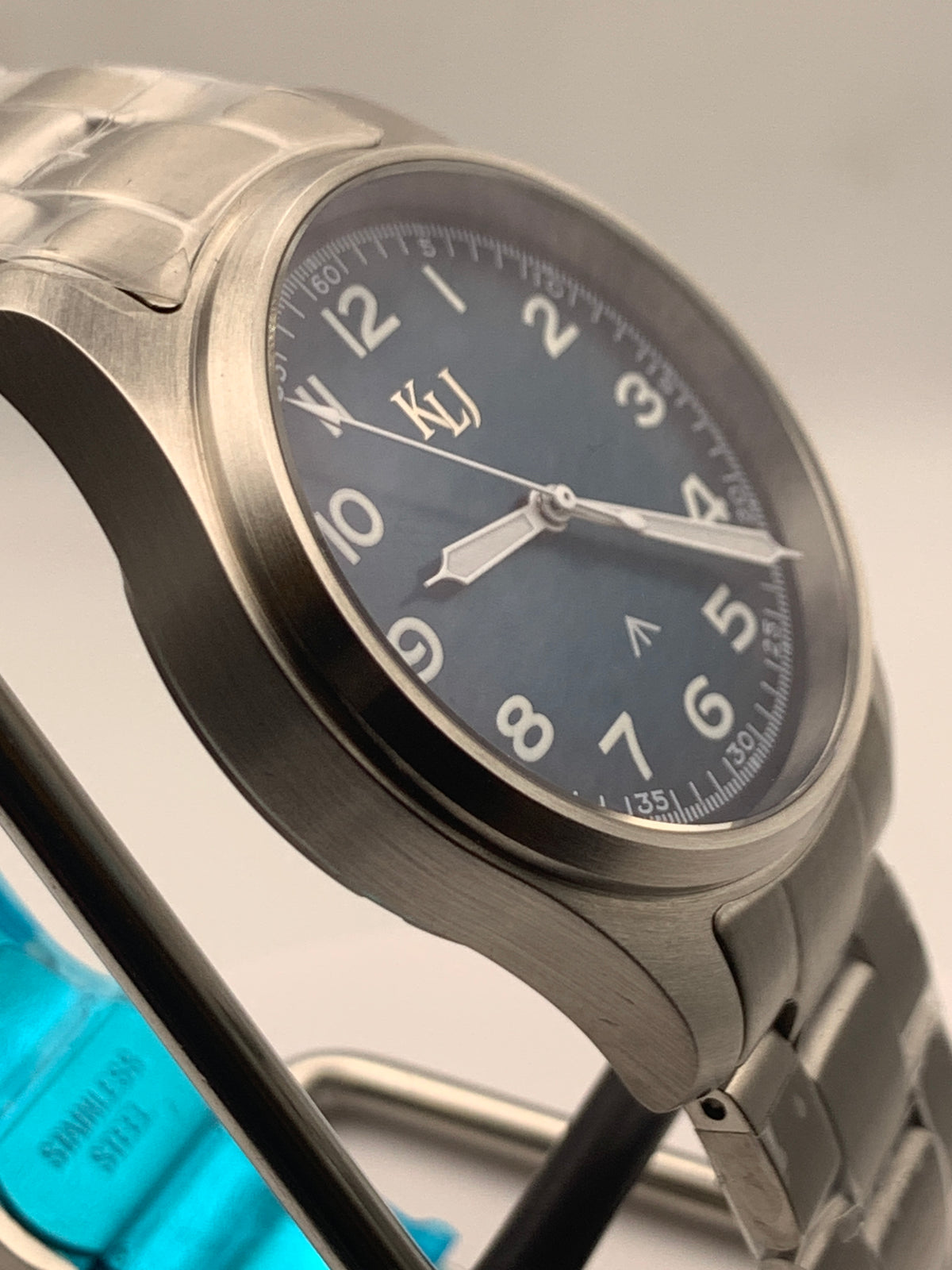 KLJ Custom - 39mm Brushed stainless steel. Sapphire crystal.  Seiko NH38.