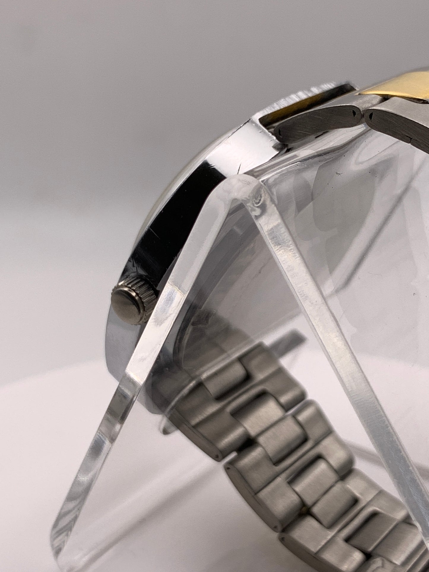 Candle. 39mm vintage case and dial. Acrylic dome crystal. Seiko VH31. Vintage Speidel bracelet.