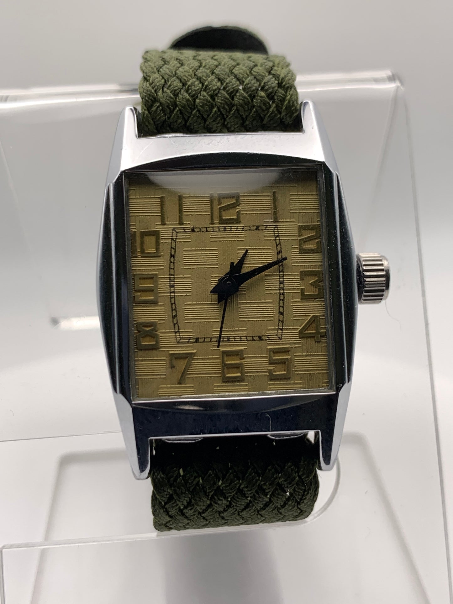 Feather 1.3 - Vintage 25mm plated brass 2 piece case.  38mm lug to lug. 16mm lug width. 8.5mm thick. Acrylic crystal. Miyota Super 2035 movement.