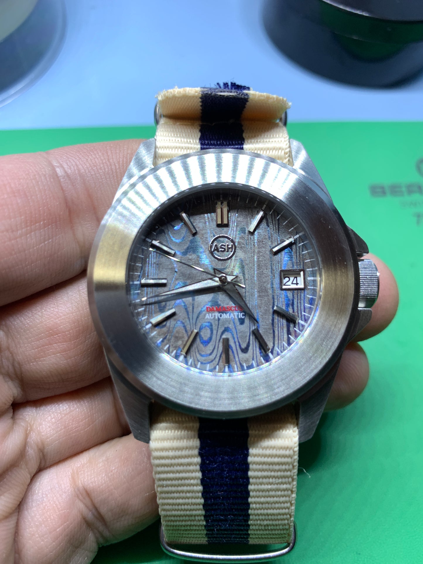 Ghost Fleet. 40mm brushed stainless steel case. Sapphire crystal. Seiko NH35.