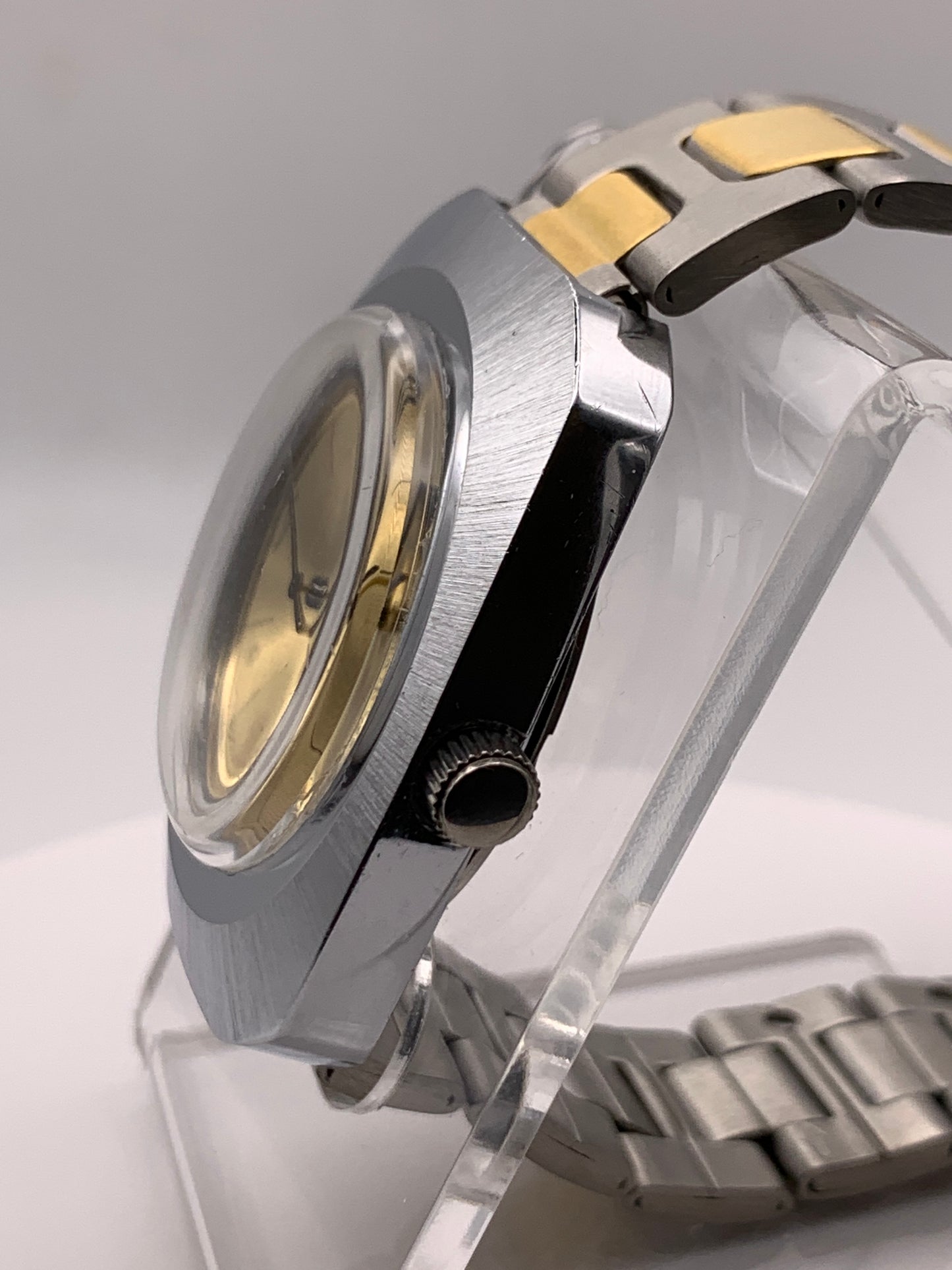 Candle. 39mm vintage case and dial. Acrylic dome crystal. Seiko VH31. Vintage Speidel bracelet.