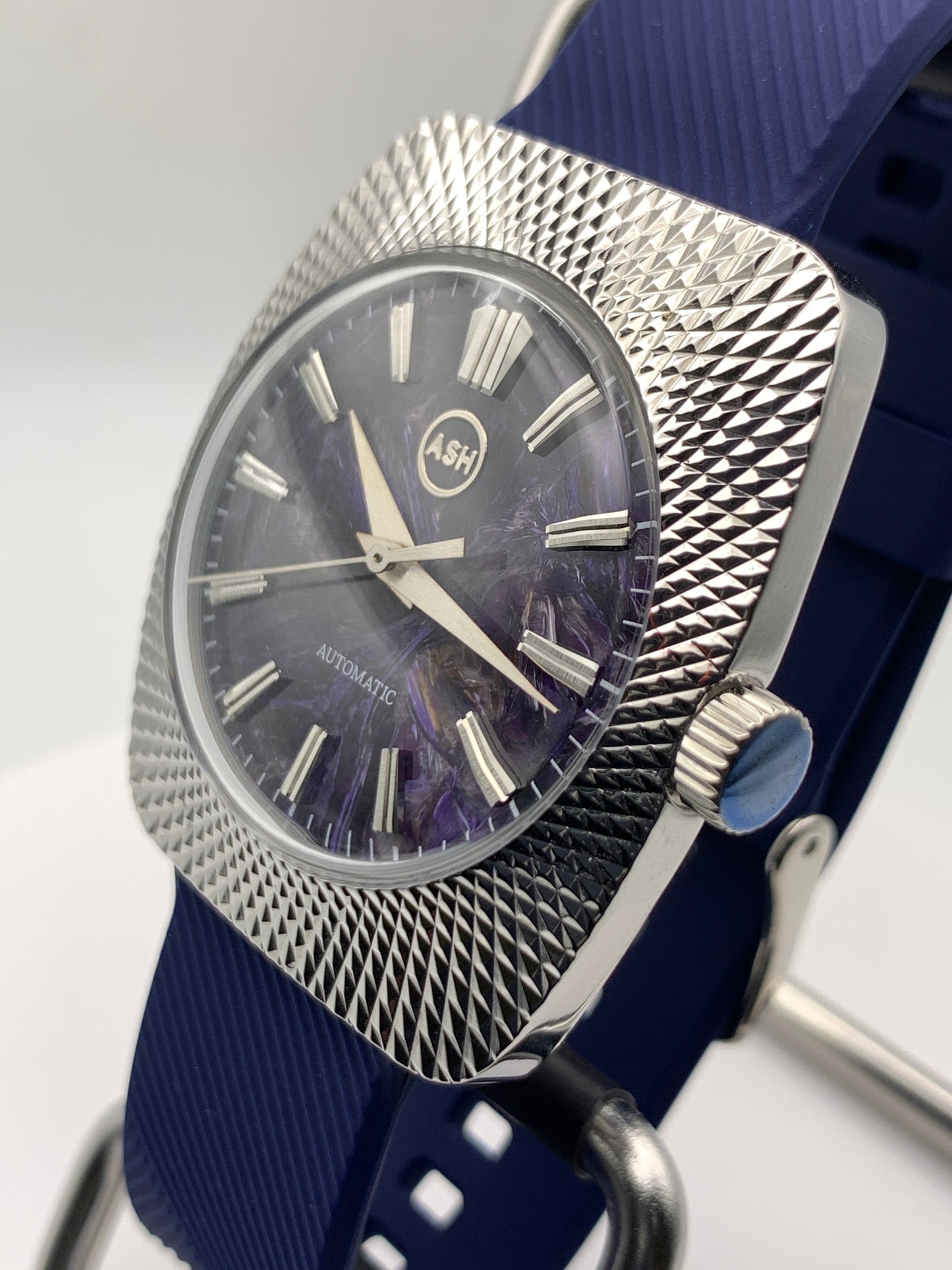 Lily 1.1 - Faceted 37mm stainless steel case. Acrylic domed crystal. Charlotte stone dial.  Seiko NH38.