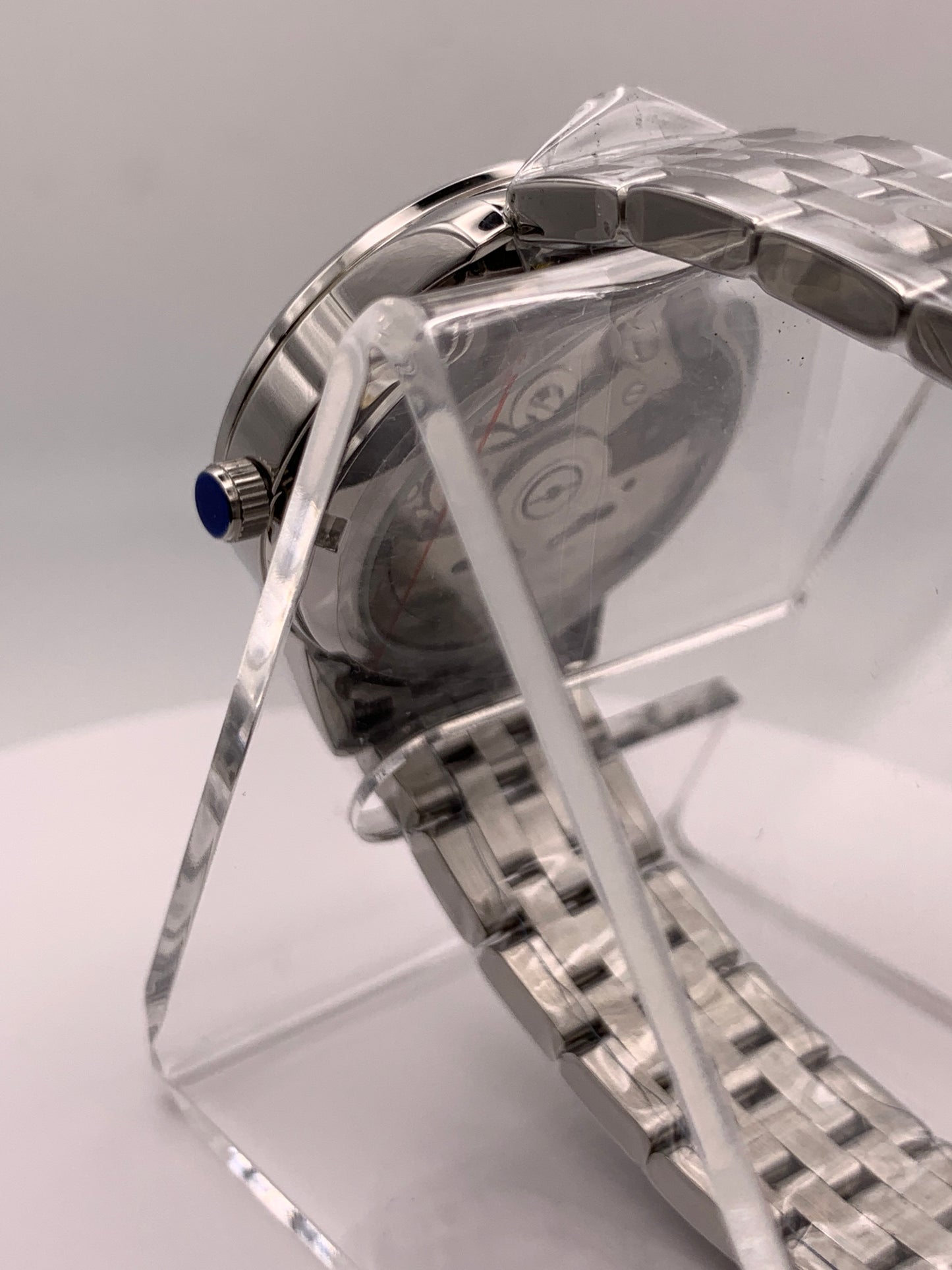 The Teal. Highly figured dress watch. 33mm stainless steel case. Faceted and domed acrylic crystal. NH35.
