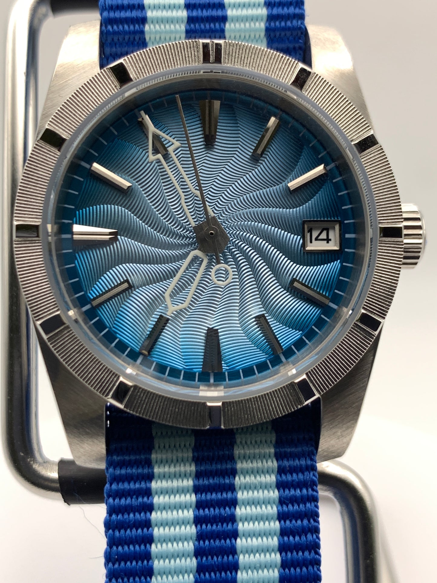 Gyre. 36mm ‘Engine Turned’ stainless steel case. Sapphire crystal. Seiko NH35.