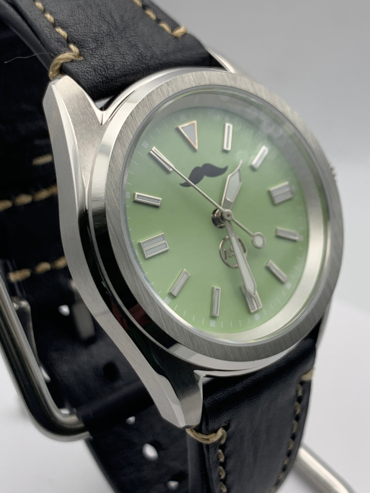 Mustachio 1.1 - 38mm Stainless steel.  Sapphire crystal with AR. Seiko NH38.