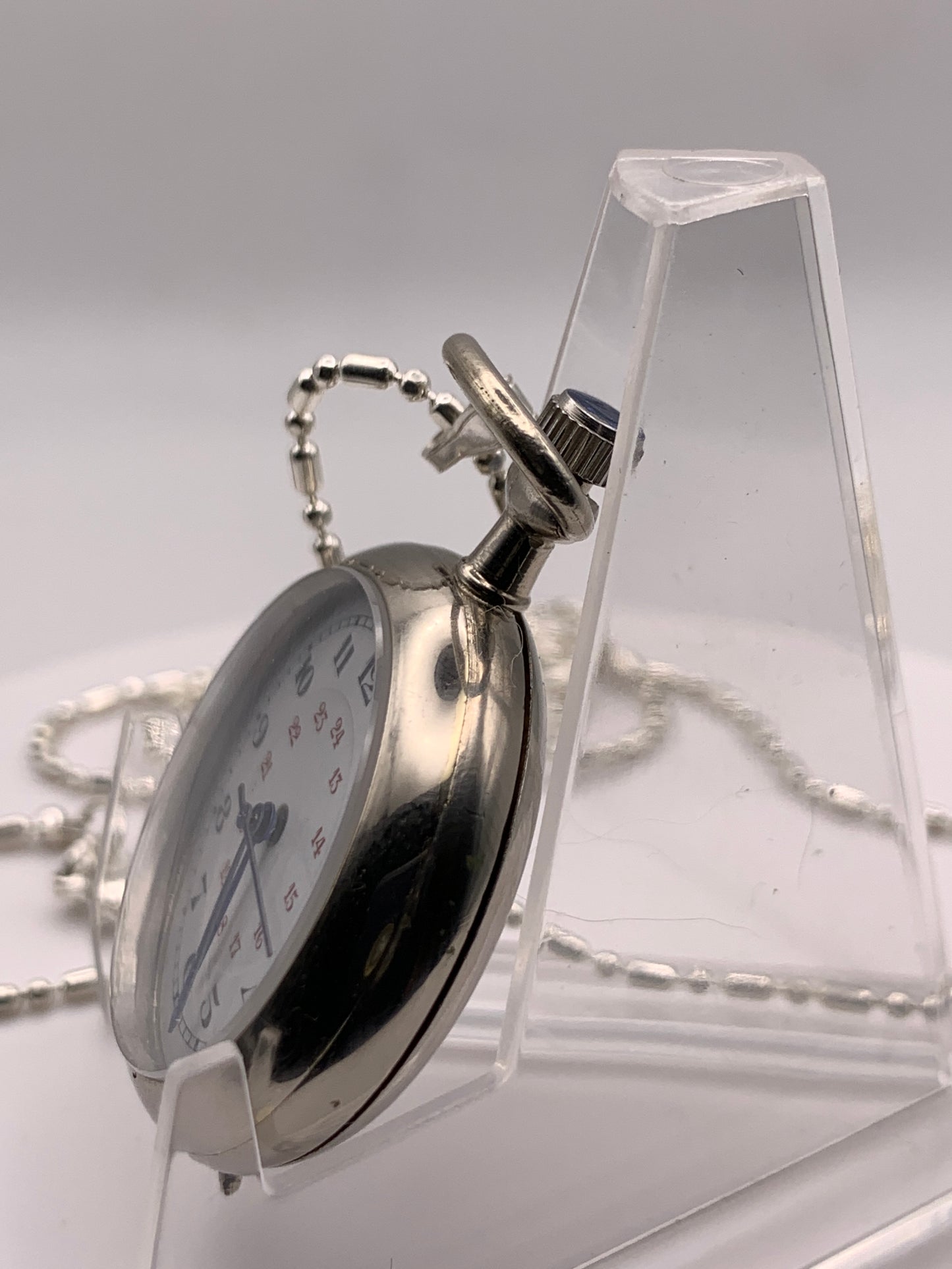 Amuse-bouche III.  Pendant / necklace watch. 30mm Argentan case. Sapphire crystal. Miyota 2036. 24” chain.