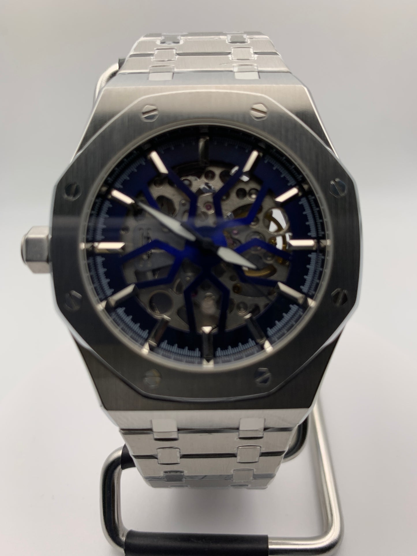 Acorn Lager. 41mm Stainless steel case. Skeleton dial. Seiko NH70 skeleton movement.