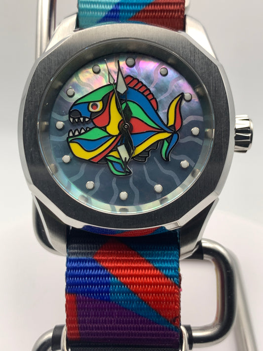Pygocentrus. 38mm Stainless steel. Sapphire crystal. Seiko NH38.