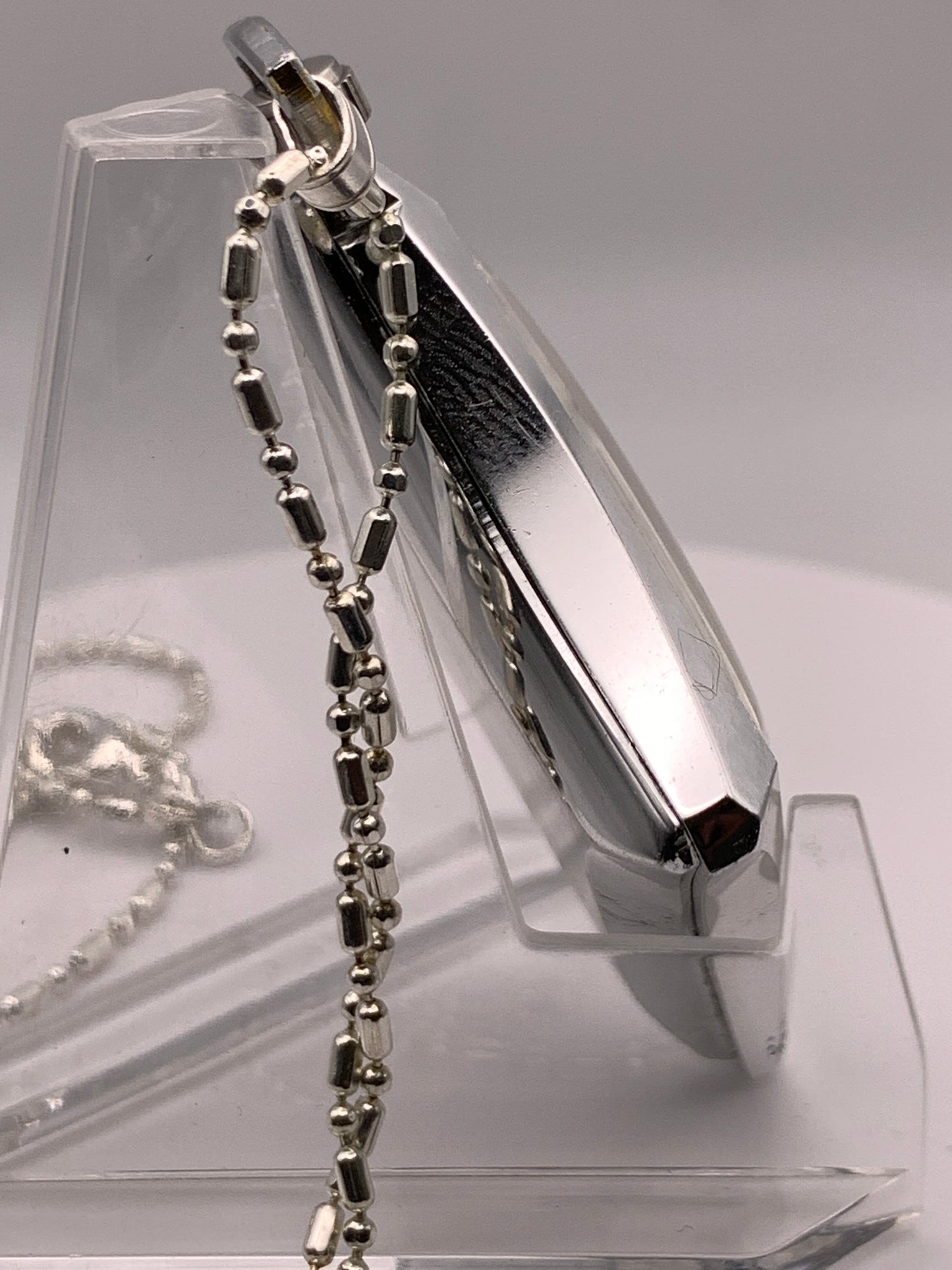 In The Rough. Necklace watch. Domed acrylic crystal. Miyota Super 2035 quartz movement.