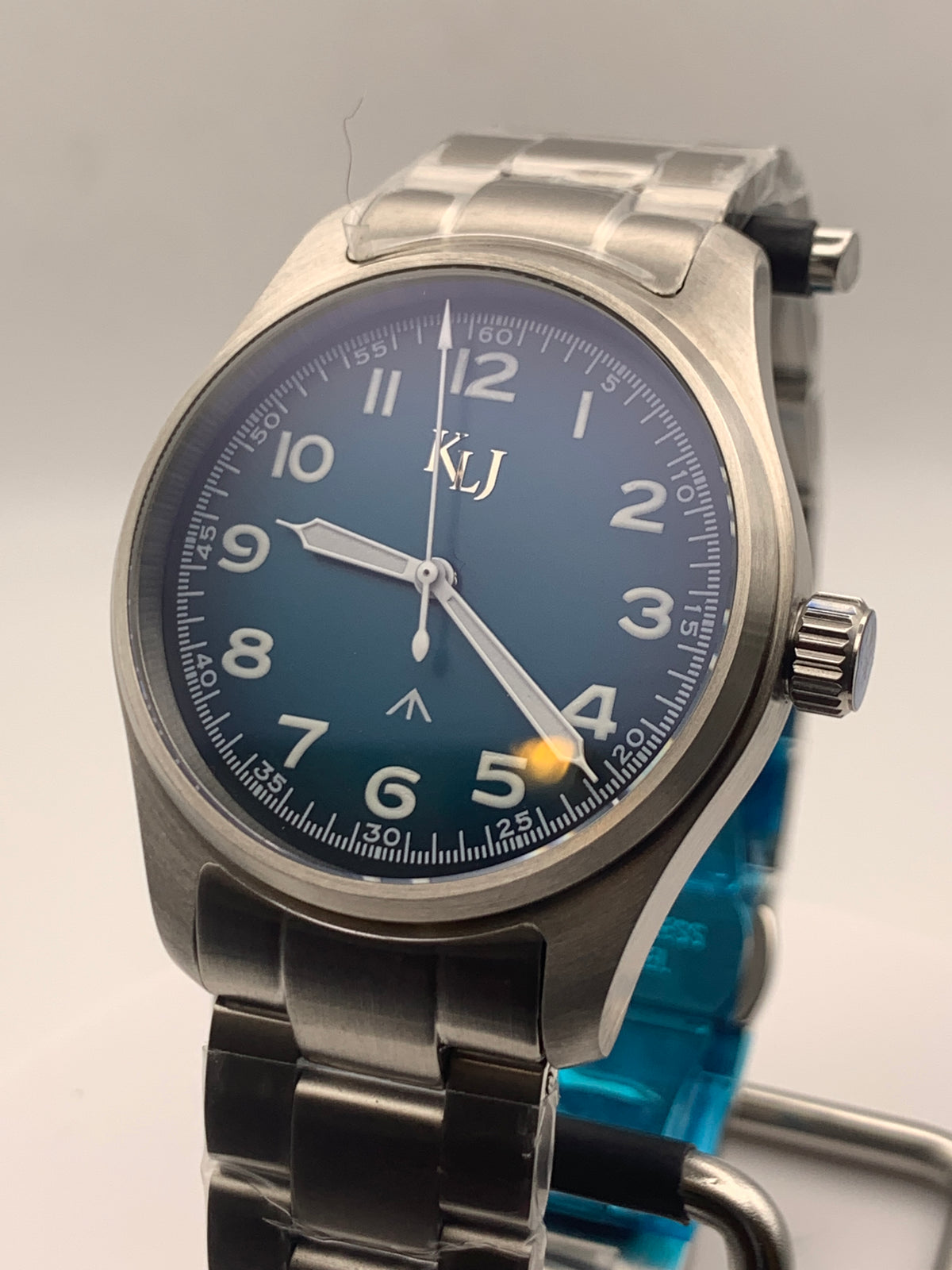 KLJ Custom - 39mm Brushed stainless steel. Sapphire crystal.  Seiko NH38.