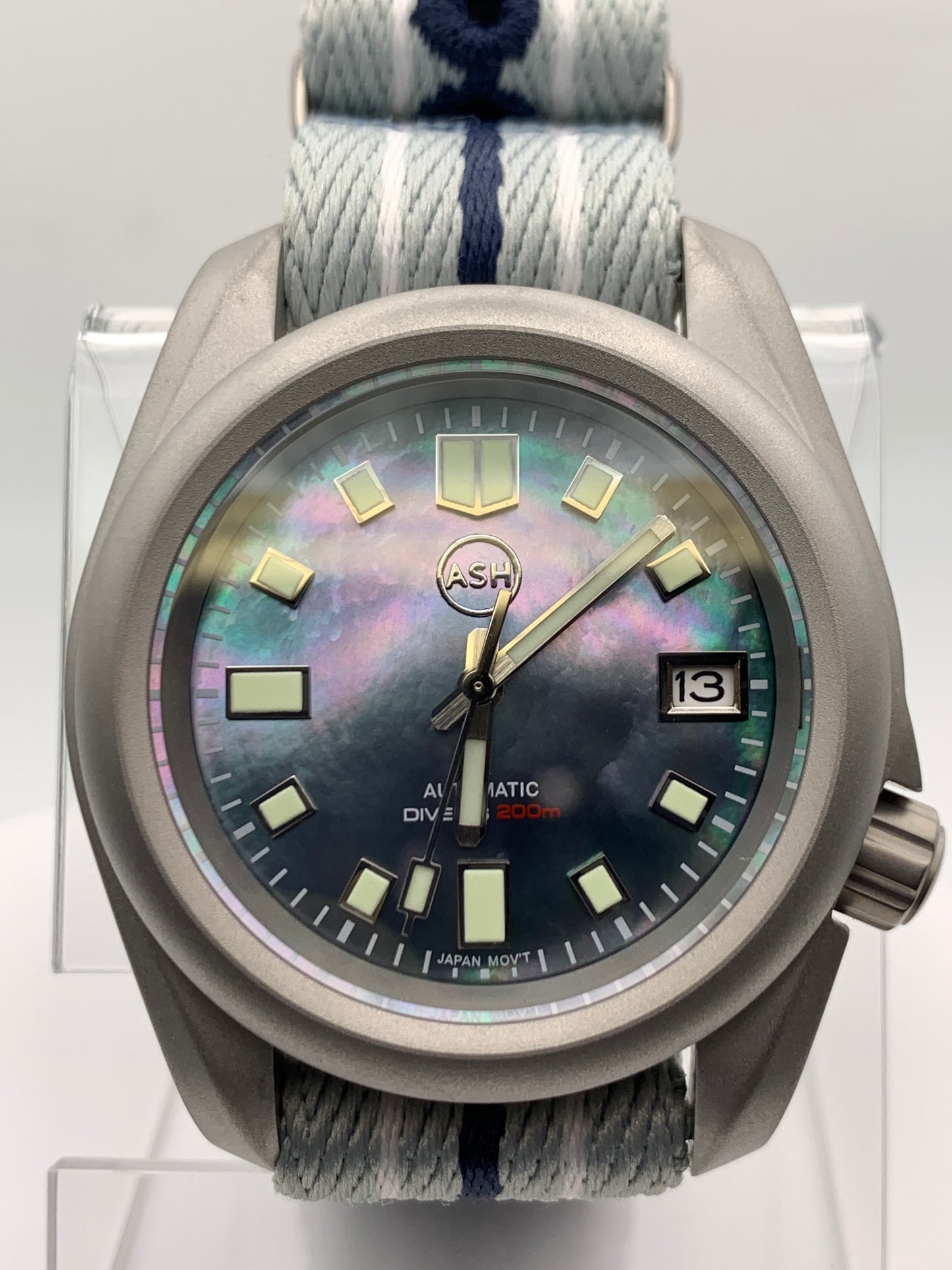 Deep Space. 38mm Bead blasted stainless steel case. Sapphire crystal. NH35 automatic movement.