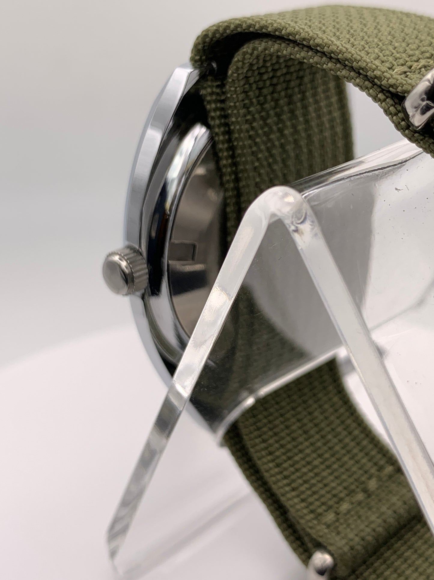 Neo Vintage 36mm field watch. NOS Gruen case. Miyota 2039 quartz.