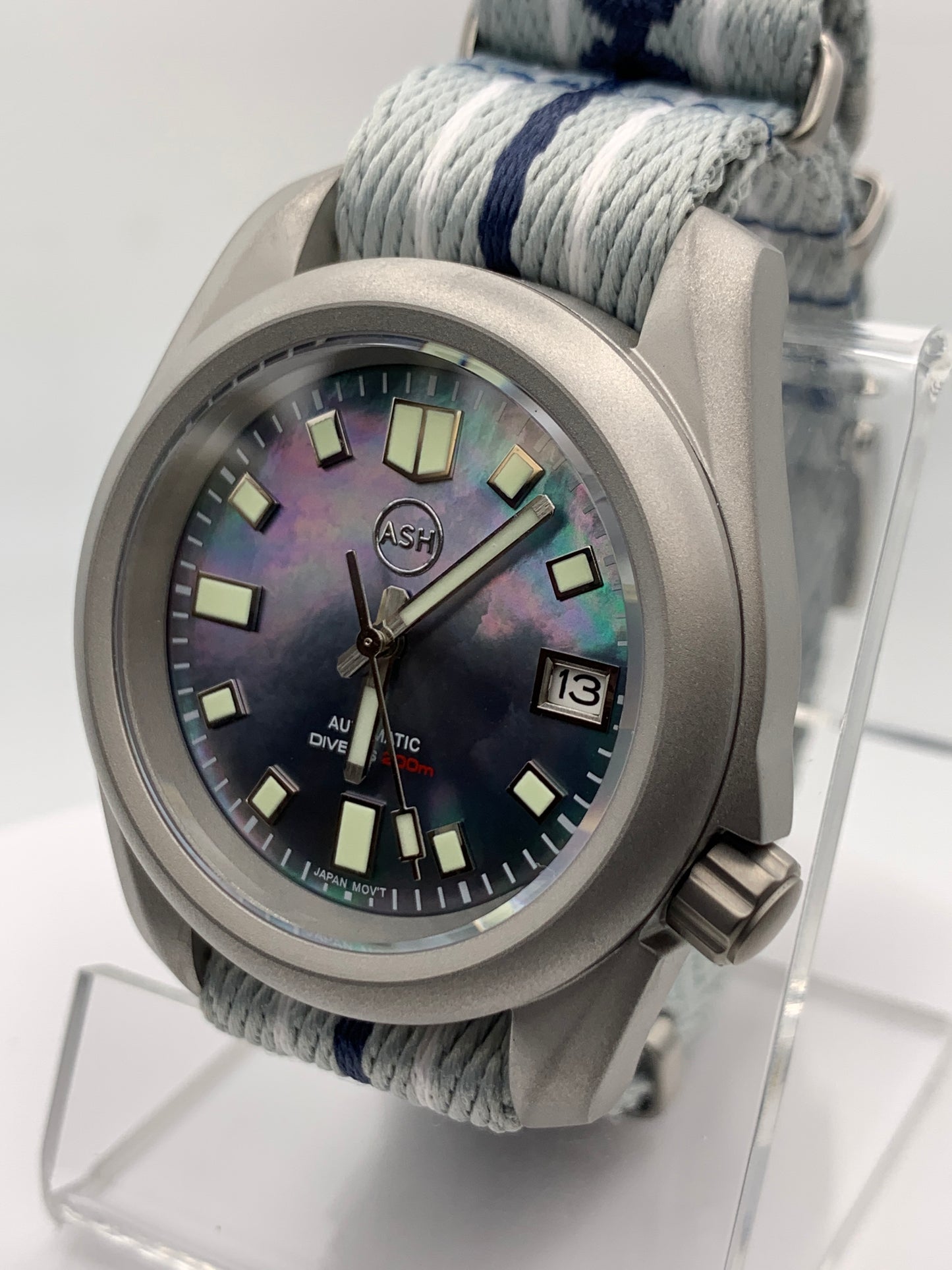 Deep Space. 38mm Bead blasted stainless steel case. Sapphire crystal. NH35 automatic movement.