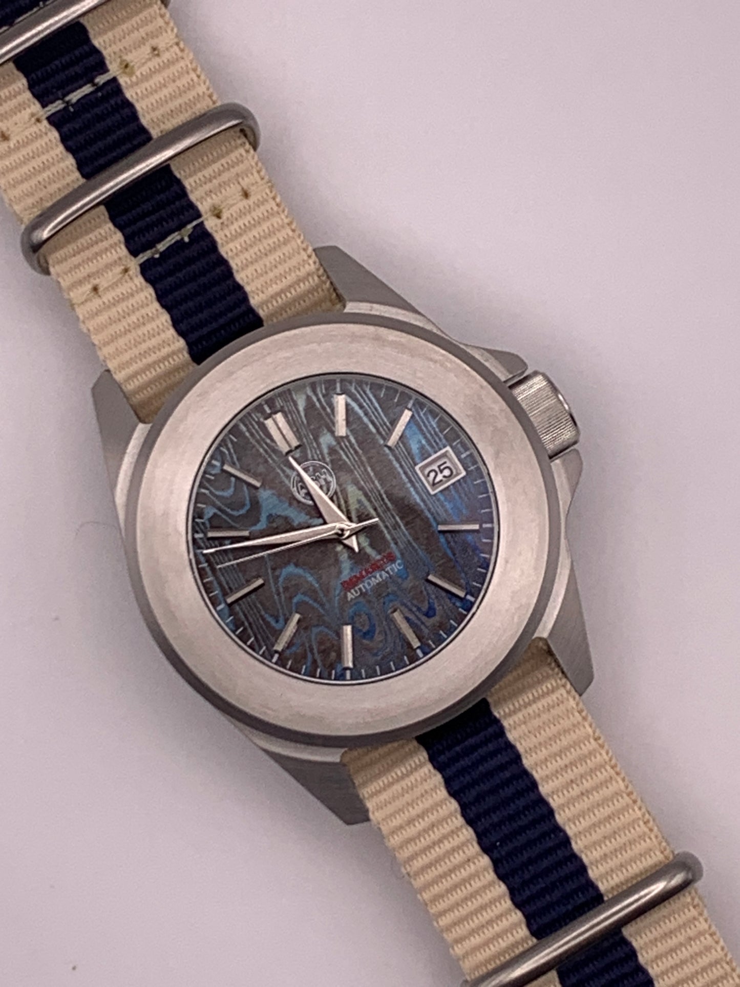 Ghost Fleet. 40mm brushed stainless steel case. Sapphire crystal. Seiko NH35.