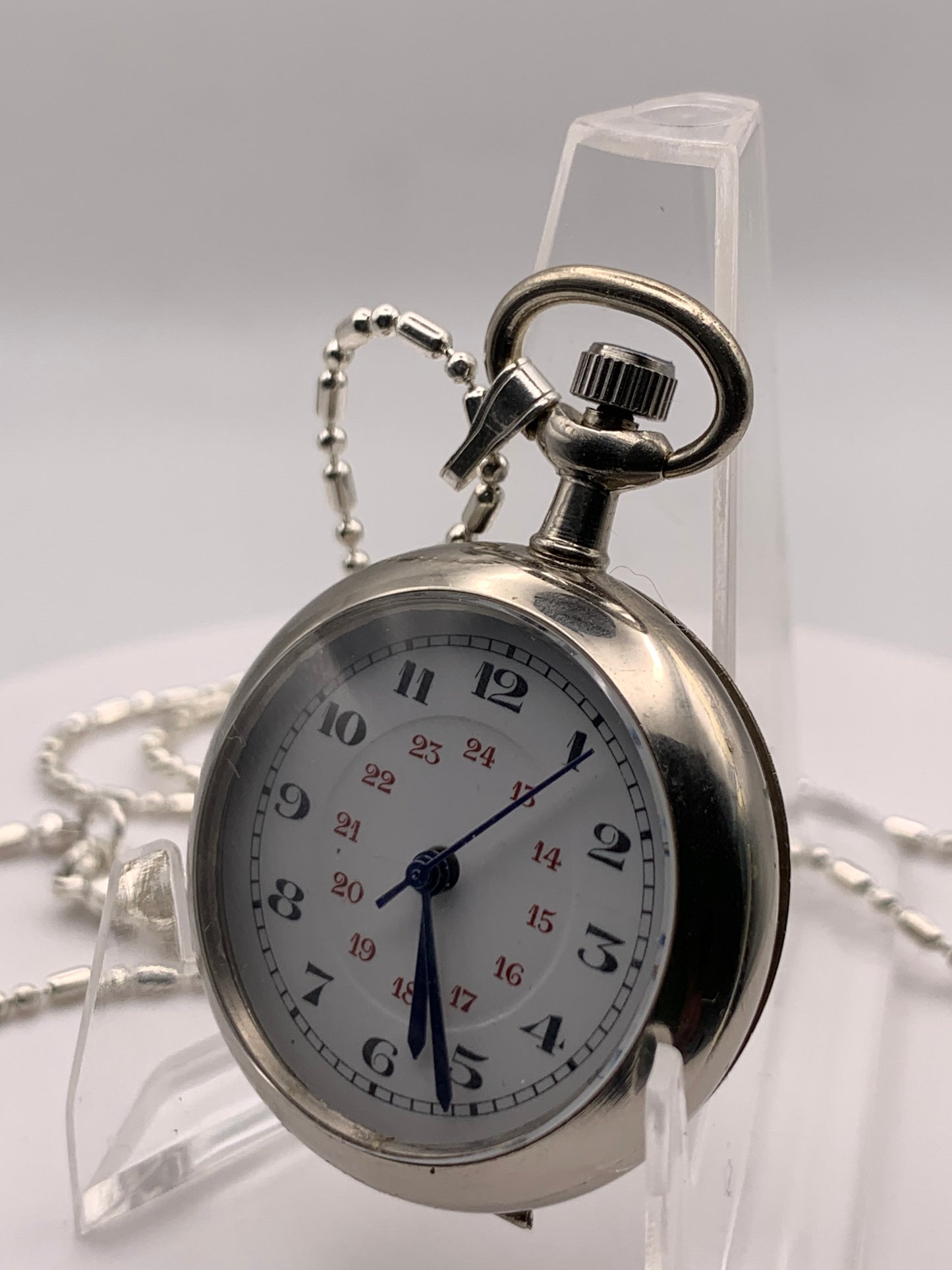 Amuse-bouche III.  Pendant / necklace watch. 30mm Argentan case. Sapphire crystal. Miyota 2036. 24” chain.