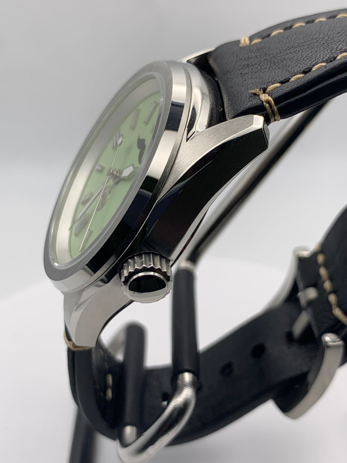 Mustachio 1.1 - 38mm Stainless steel.  Sapphire crystal with AR. Seiko NH38.