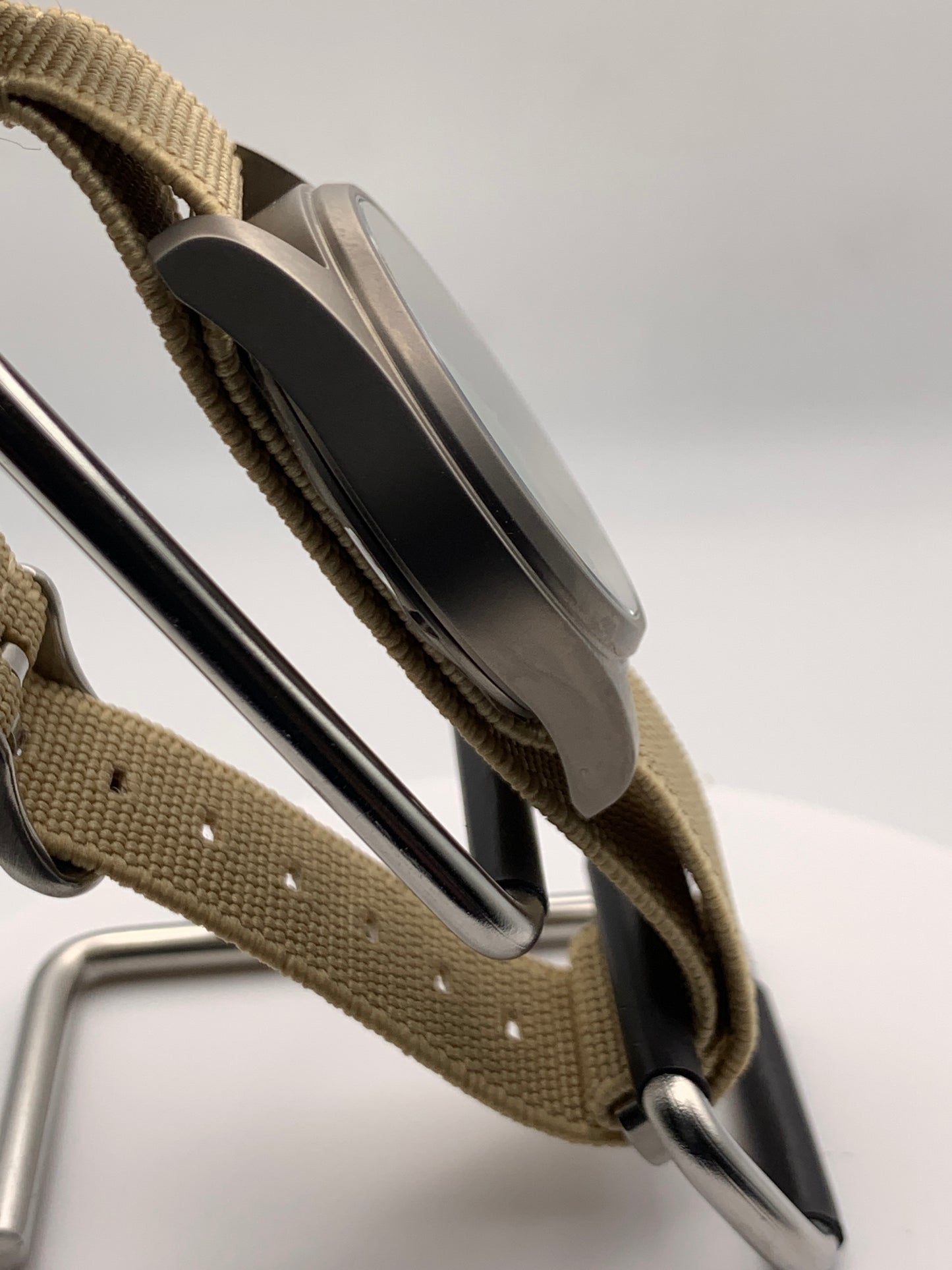 Iris. 36mm Titanium case. 11mm thick. Sapphire crystal. Seiko VH31 mecha-quartz.