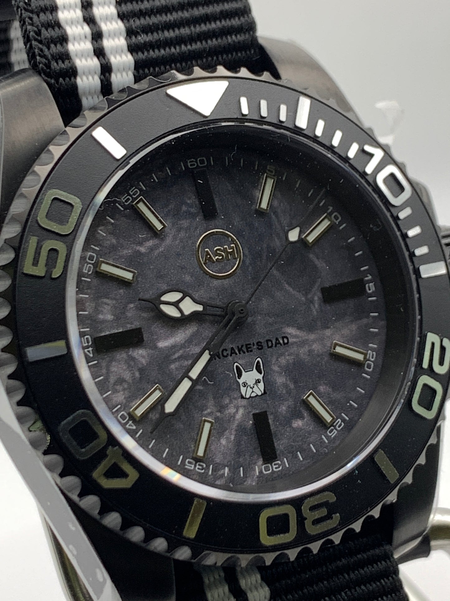 The Runt - 40mm PVD coated stainless steel. Sapphire crystal. Custom dial. Seiko NH38.