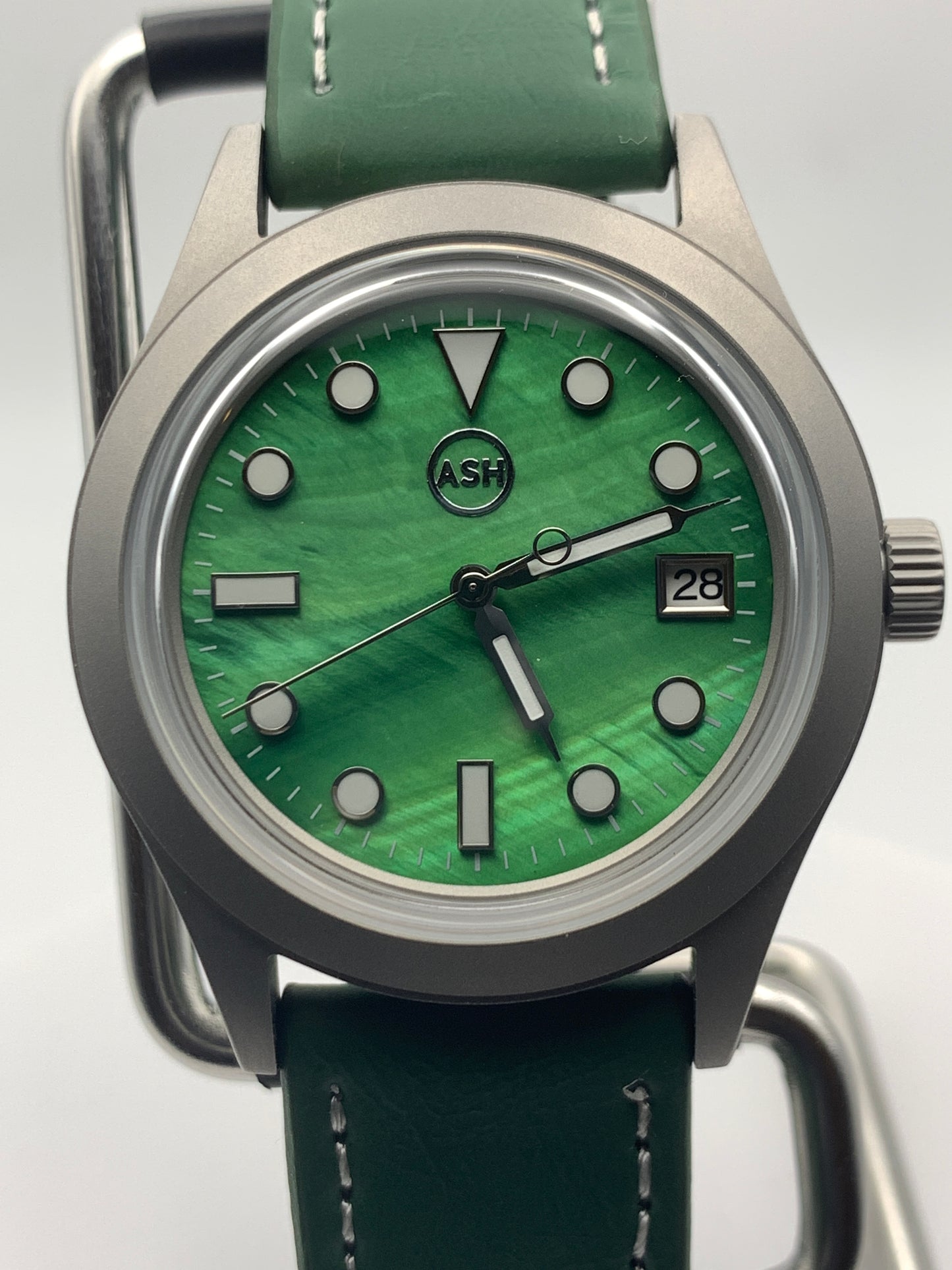 Sprecher. 39mm brushed stainless steel. Double dome sapphire with AR. Seiko NH35.