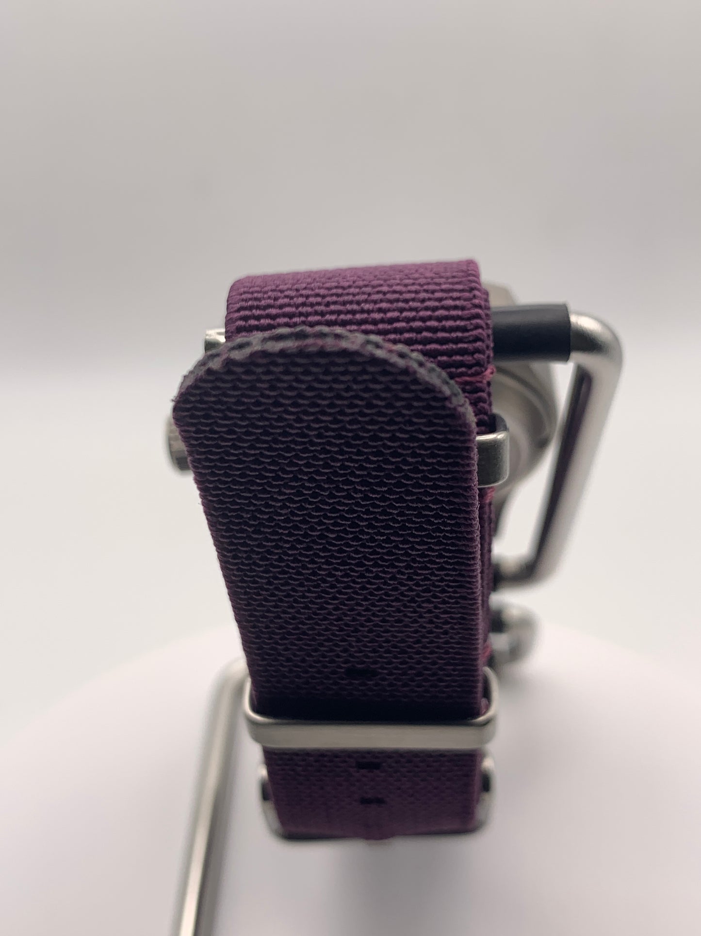 Larkspur. 36mm Titanium field watch. Purple MOP dial. Seiko NH35.