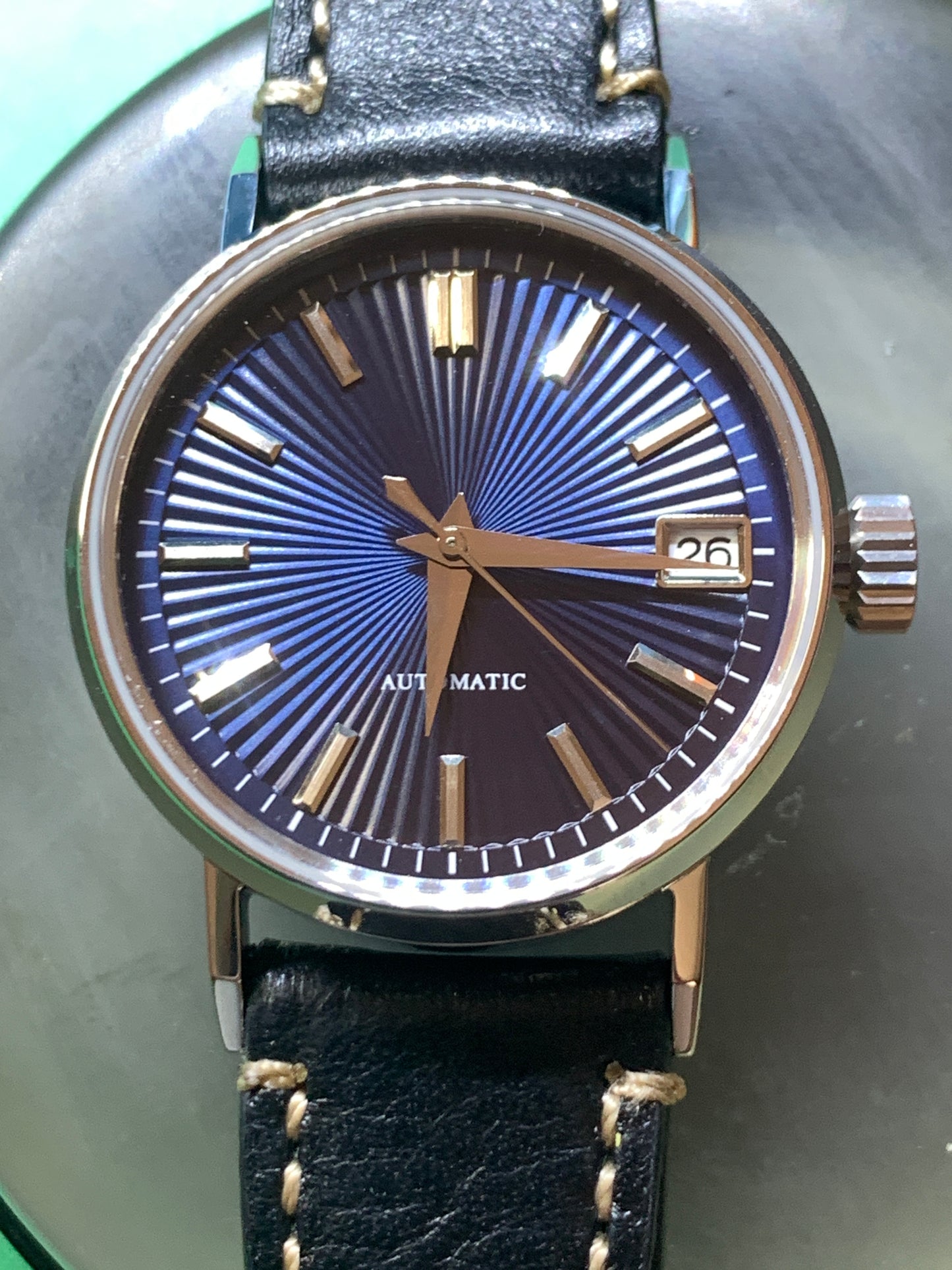 Vanishing Point. 33mm minimalist stainless steel case. Sapphire crystal. Seiko NH35.