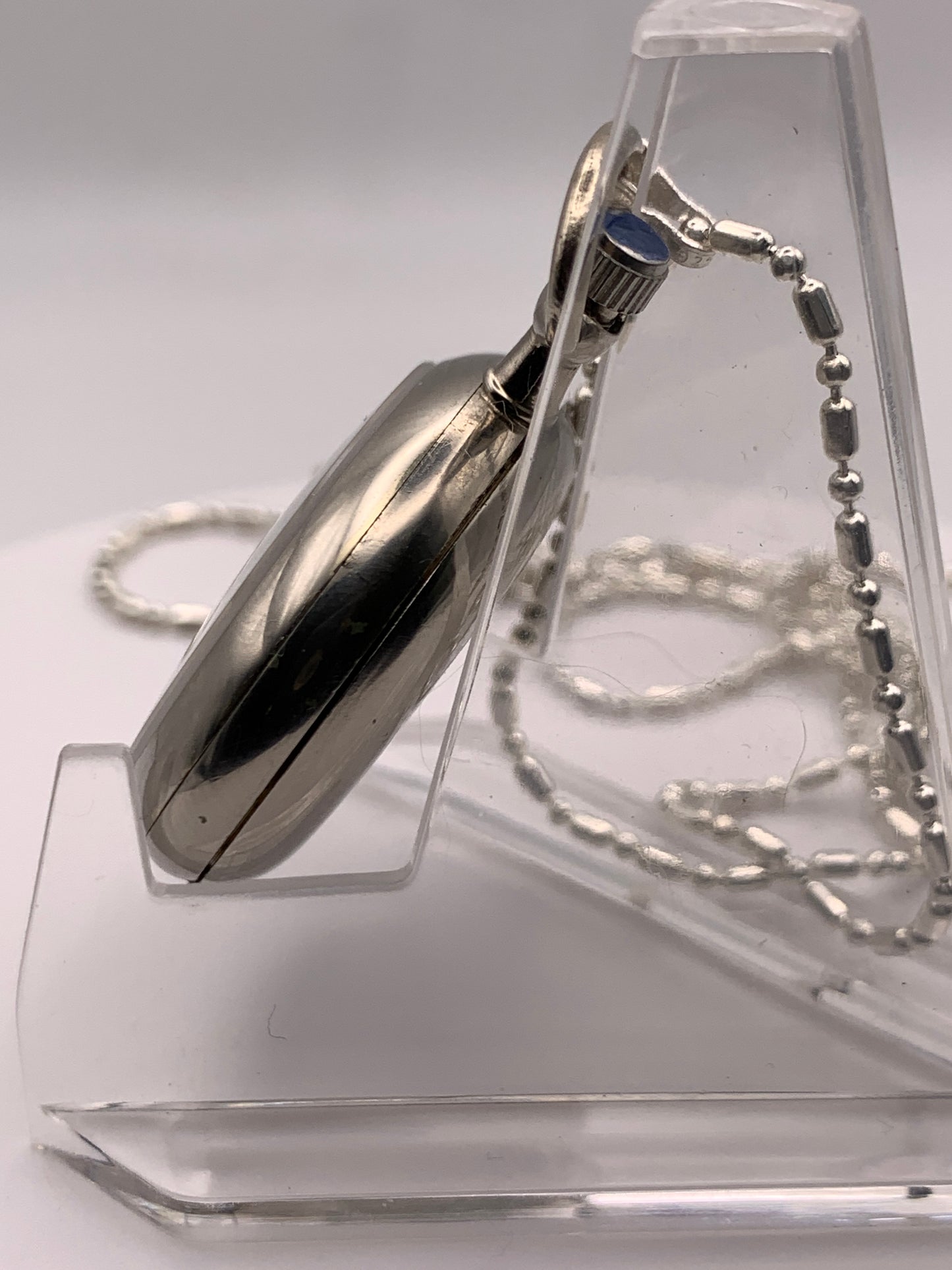 Amuse-bouche III.  Pendant / necklace watch. 30mm Argentan case. Sapphire crystal. Miyota 2036. 24” chain.