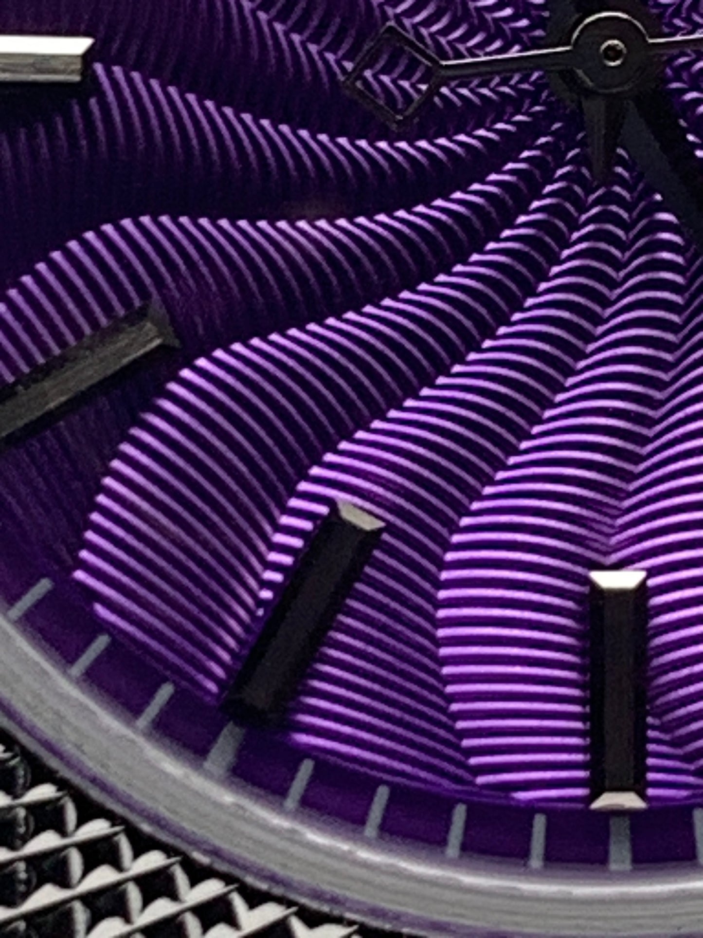 Purple Reign. 37mm faceted case. Acrylic dome crystal. Seiko NH35.