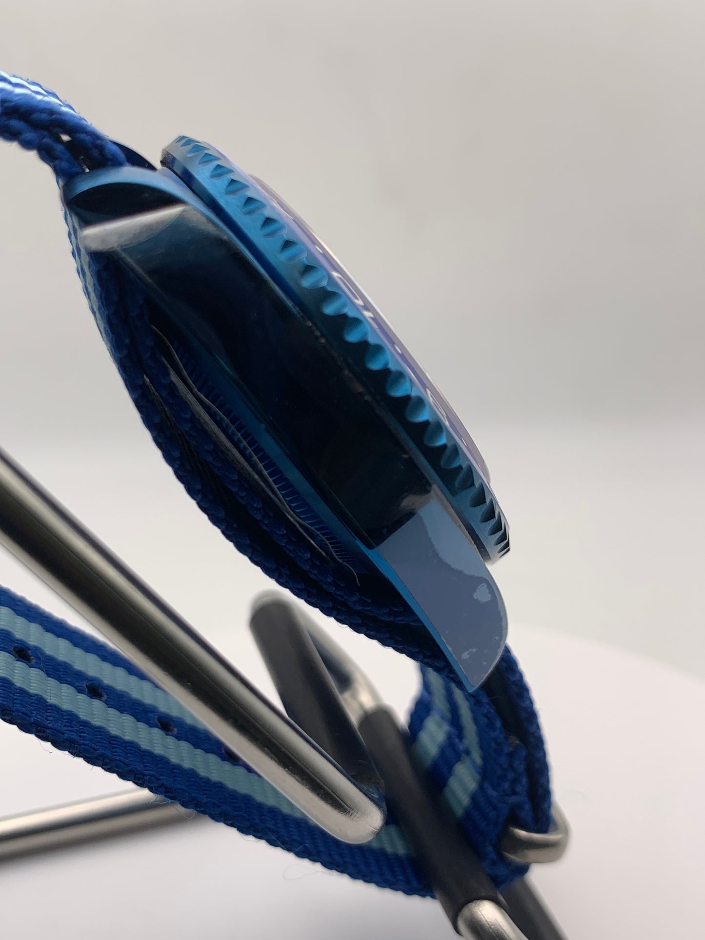 Europa - 41mm Blue anodized stainless steel case. Sapphire crystal. Seiko NH38.