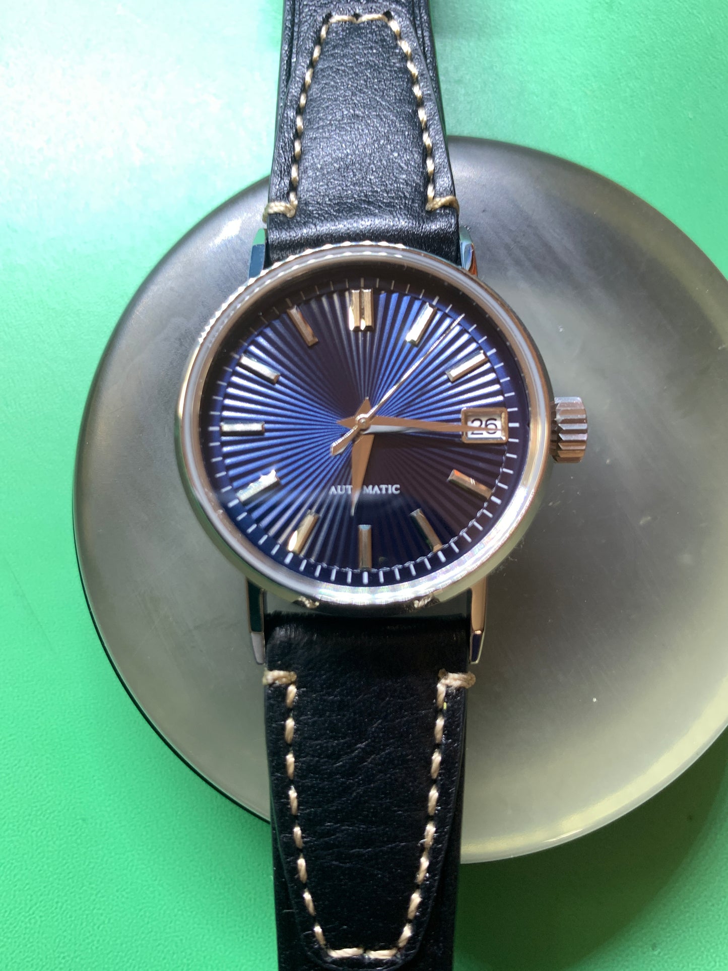 Vanishing Point. 33mm minimalist stainless steel case. Sapphire crystal. Seiko NH35.