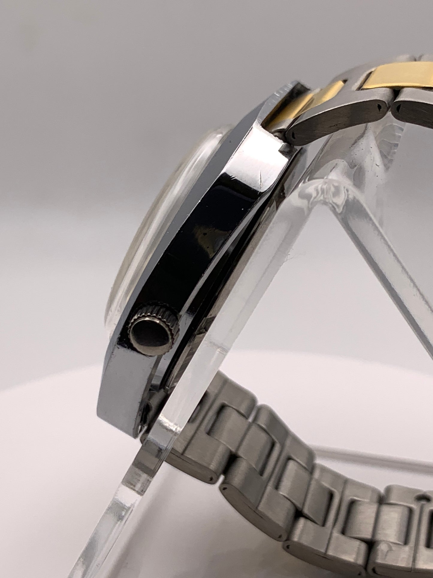 Candle. 39mm vintage case and dial. Acrylic dome crystal. Seiko VH31. Vintage Speidel bracelet.