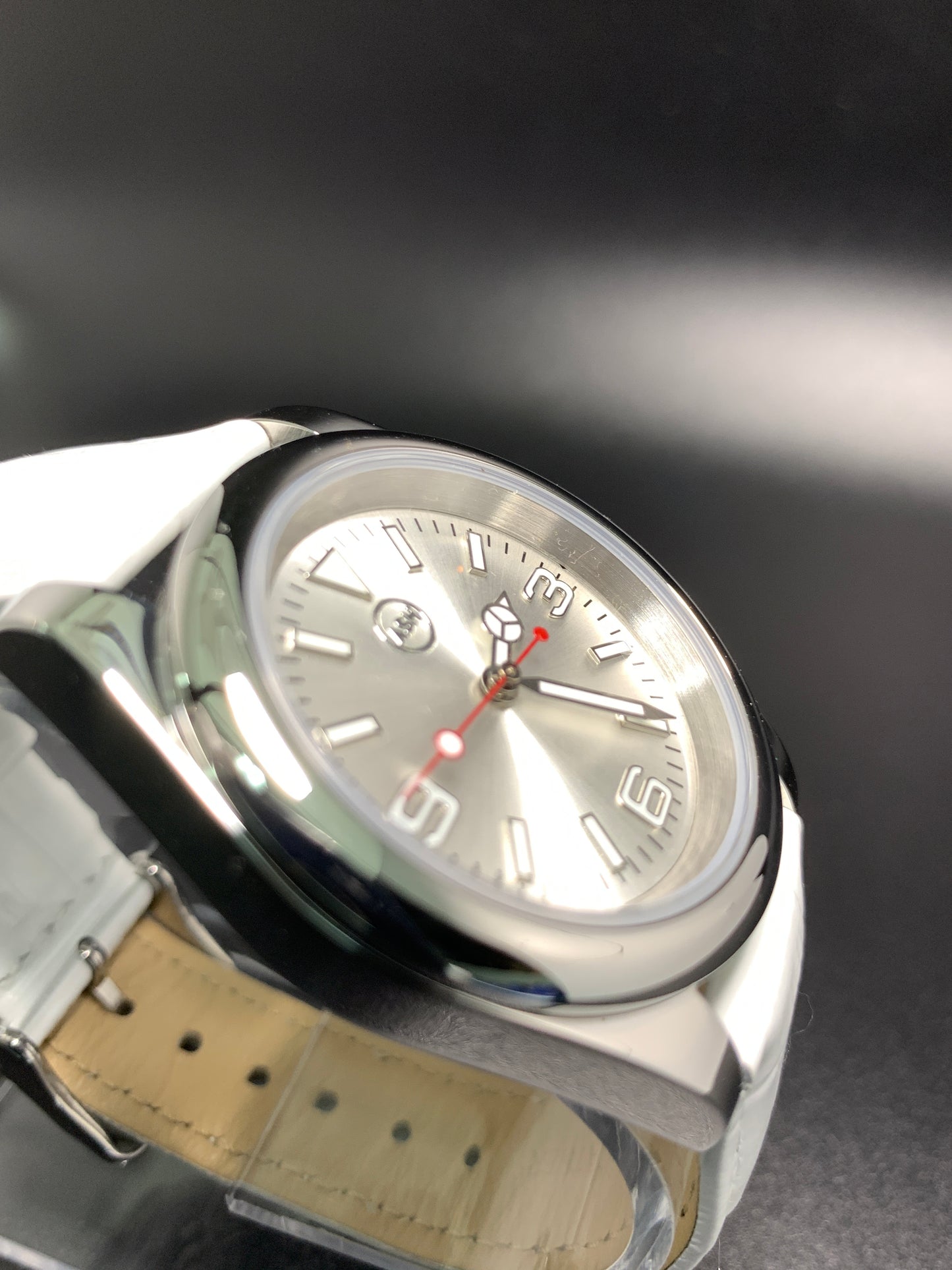 Custom Automatic Silver Sunburst Seiko Wristwatch