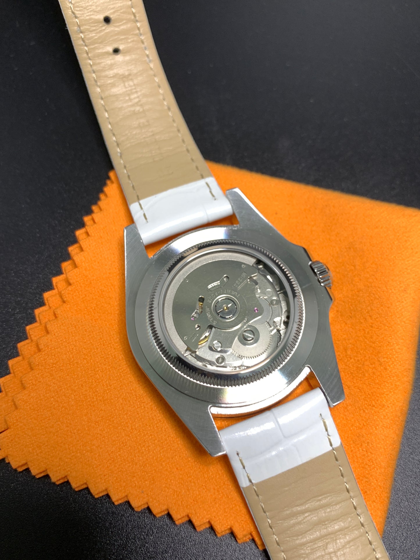 Custom Automatic Silver Sunburst Seiko Wristwatch