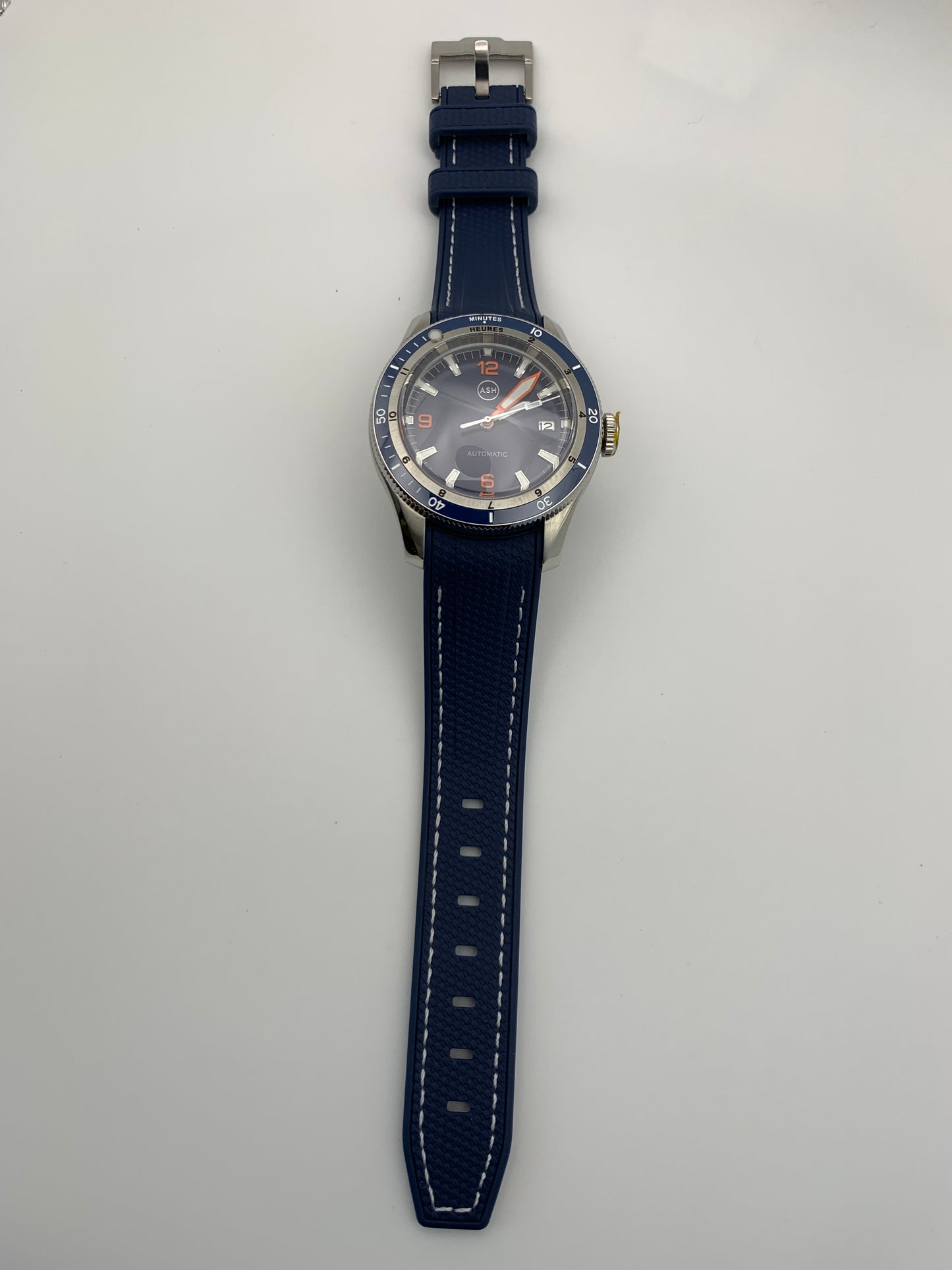 Custom Automatic Blue 'Desk Diver' Seiko Wristwatch