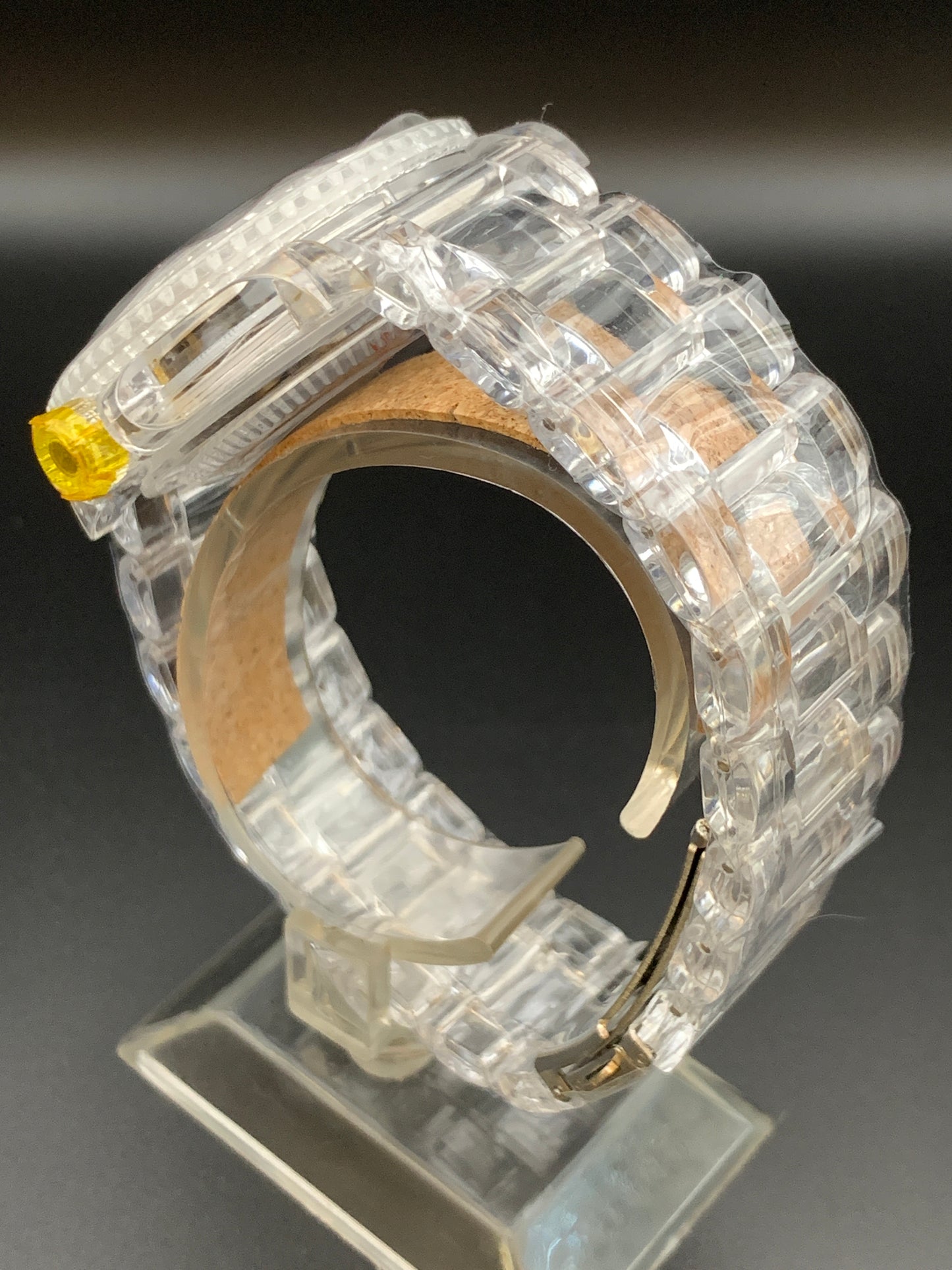 Acrylic transparent Seiko NH35 wristwatch.