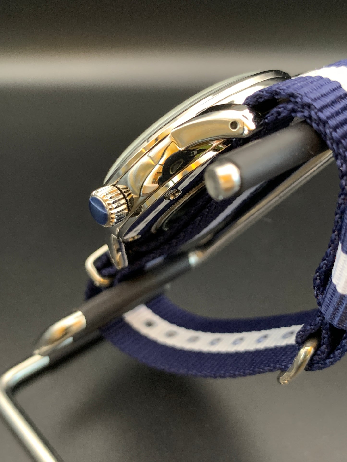 Blue, Silver, White. NY Yankees Colors wristwatch. Seiko NH35 Automatic.