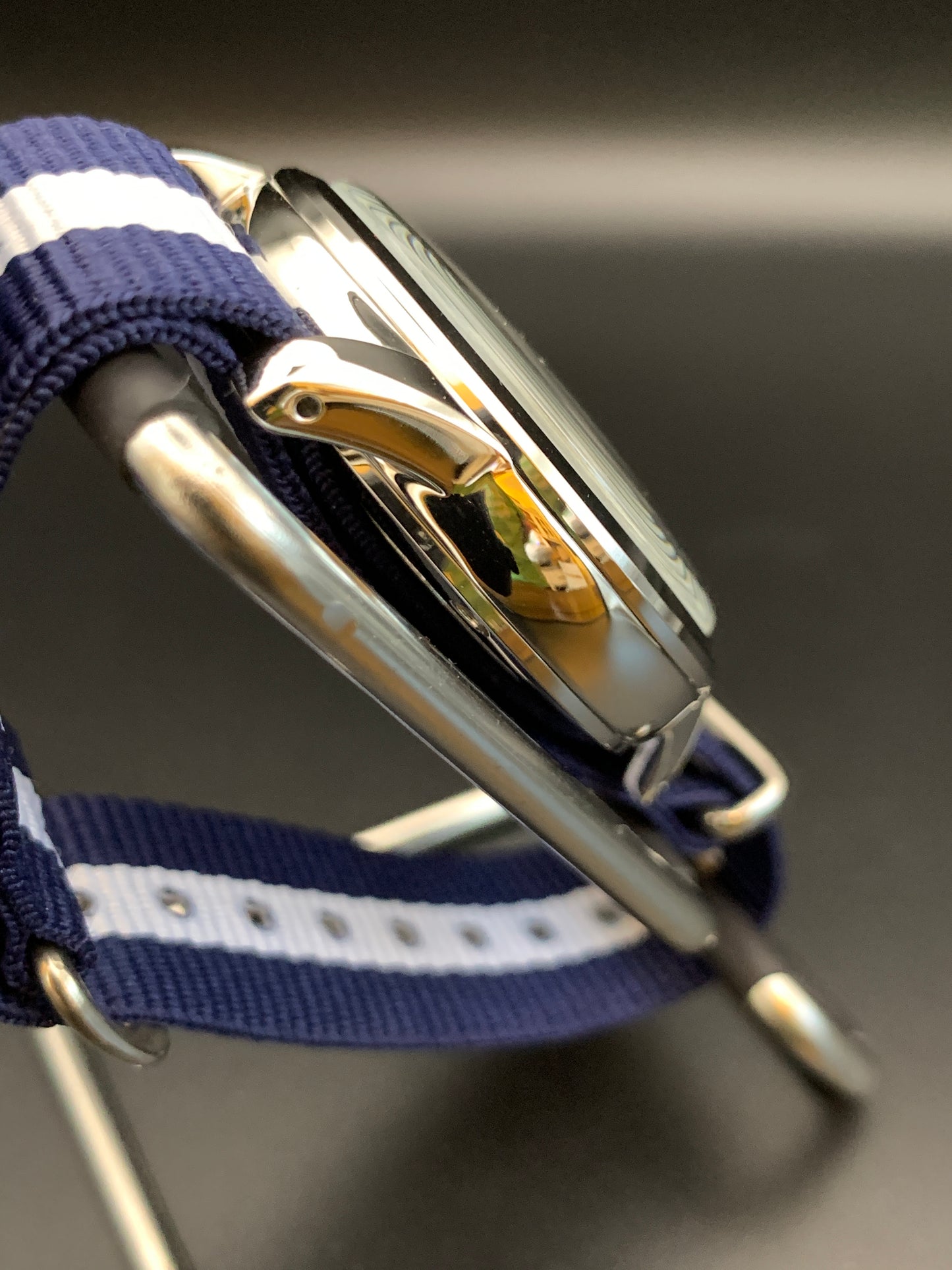 Blue, Silver, White. NY Yankees Colors wristwatch. Seiko NH35 Automatic.
