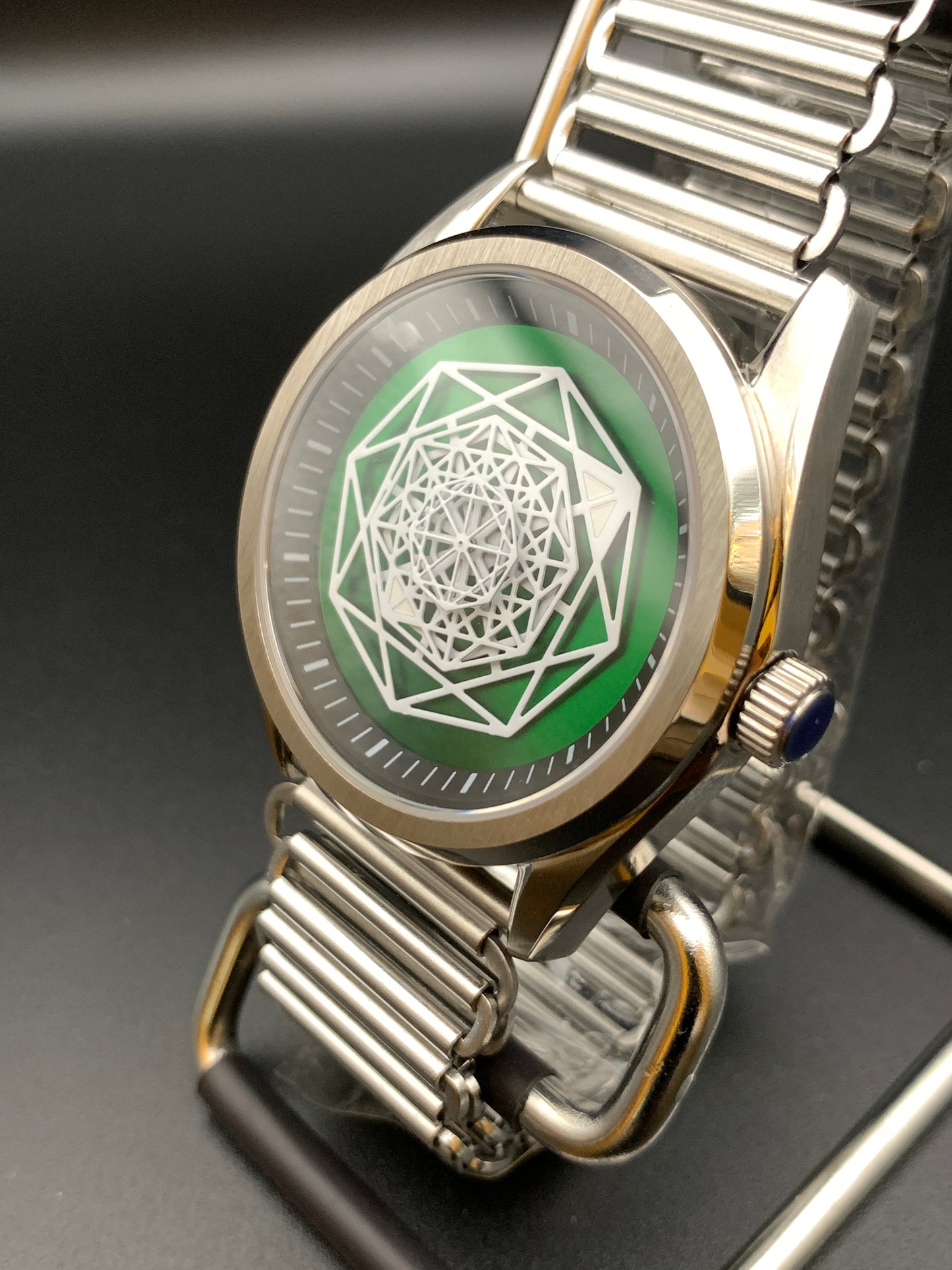 Snowflake Over Green Sunray Dial. Seiko NH38 Automatic