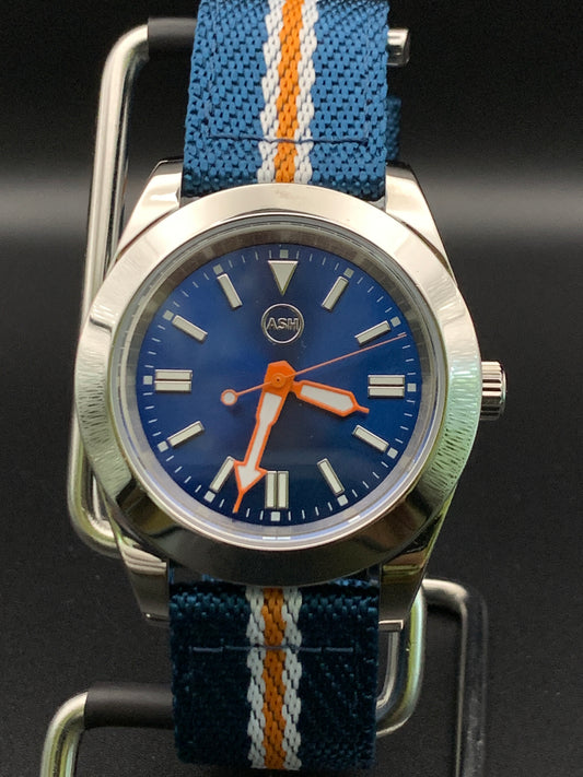 Orange, White, and Blue Themed Watch. Mets. Knicks, Oilers, Broncos.