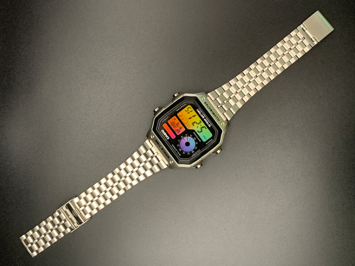 New Casio AE-1200. Rainbow filter and HydroMod. Retro bracelet.