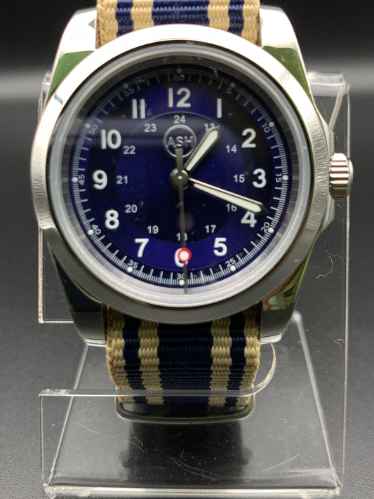 Blue Sunray 36mm Field Watch. Sapphire crystal.