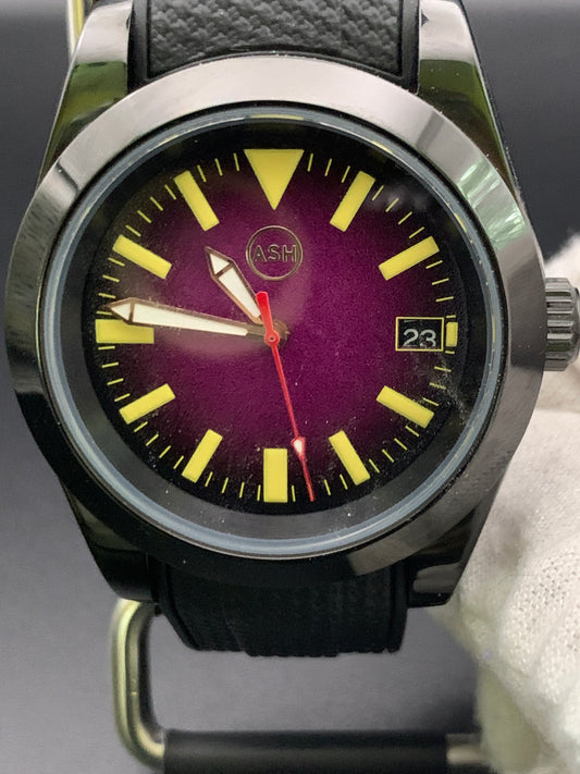 Black and purple sport watch.